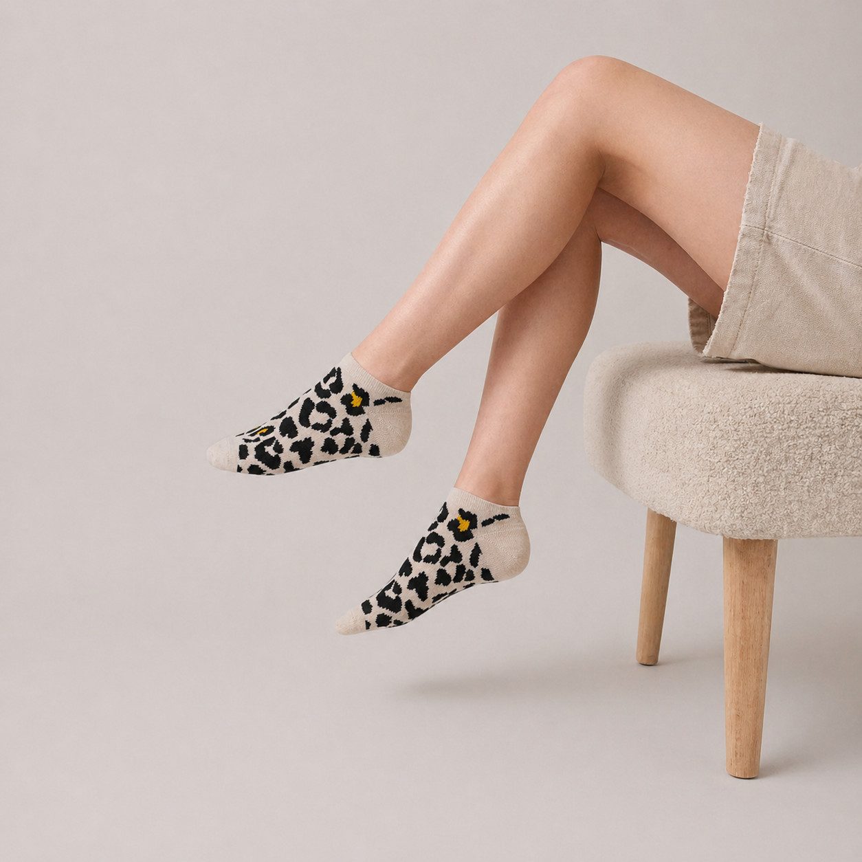 Yuhu Sneakersocken Damen Socken 5er Pack Leo Print Leopardenmuster (5-Paar) Einheitsgröße 36-41