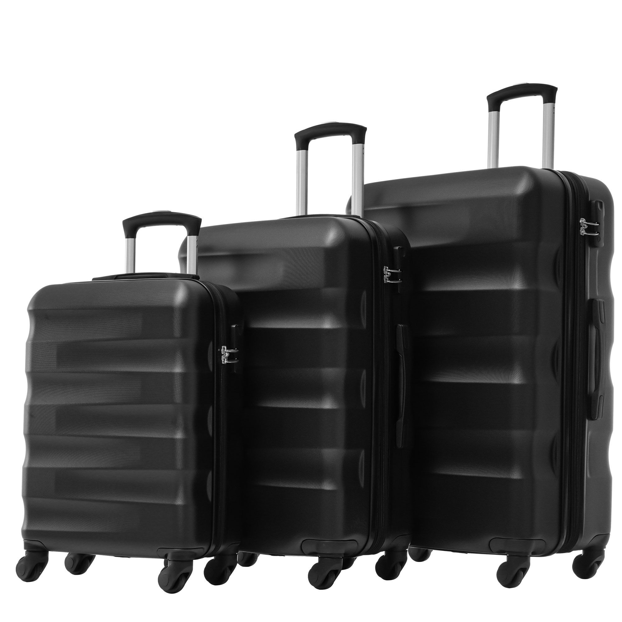 MODFU Kofferset Trolleyset, 4 Rollen, (Reisekoffer Handgepäck, Rollkoffer), aus hochwertigem PVC-Material