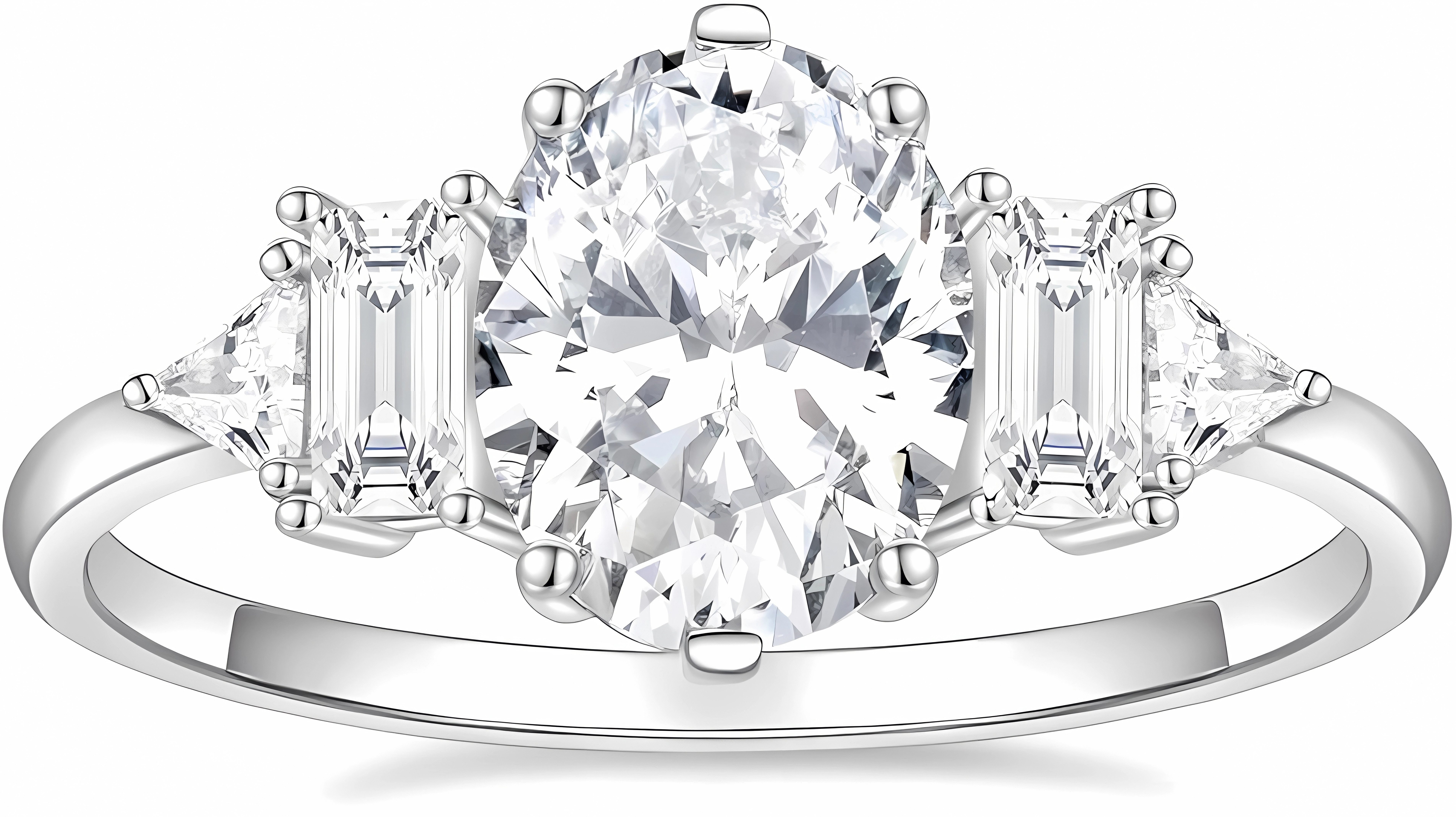 Jumpeak Diamantring Zeitloser,Verlobungsring mit ovalem Diamant,Brautset,Ring Gold Damen, Verlobungsring Damen,Labordiamant 3 karat,E,VVS2,2EX,Luxus,14K-Gold
