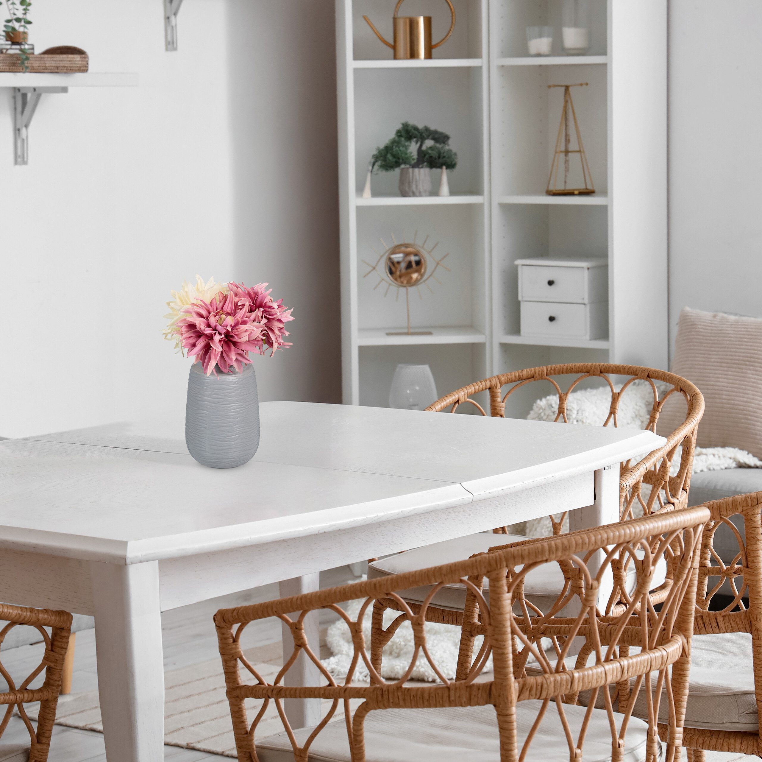 relaxdays Tischvase Vasen Set aus Keramik (2 St), grau günstig online kaufen