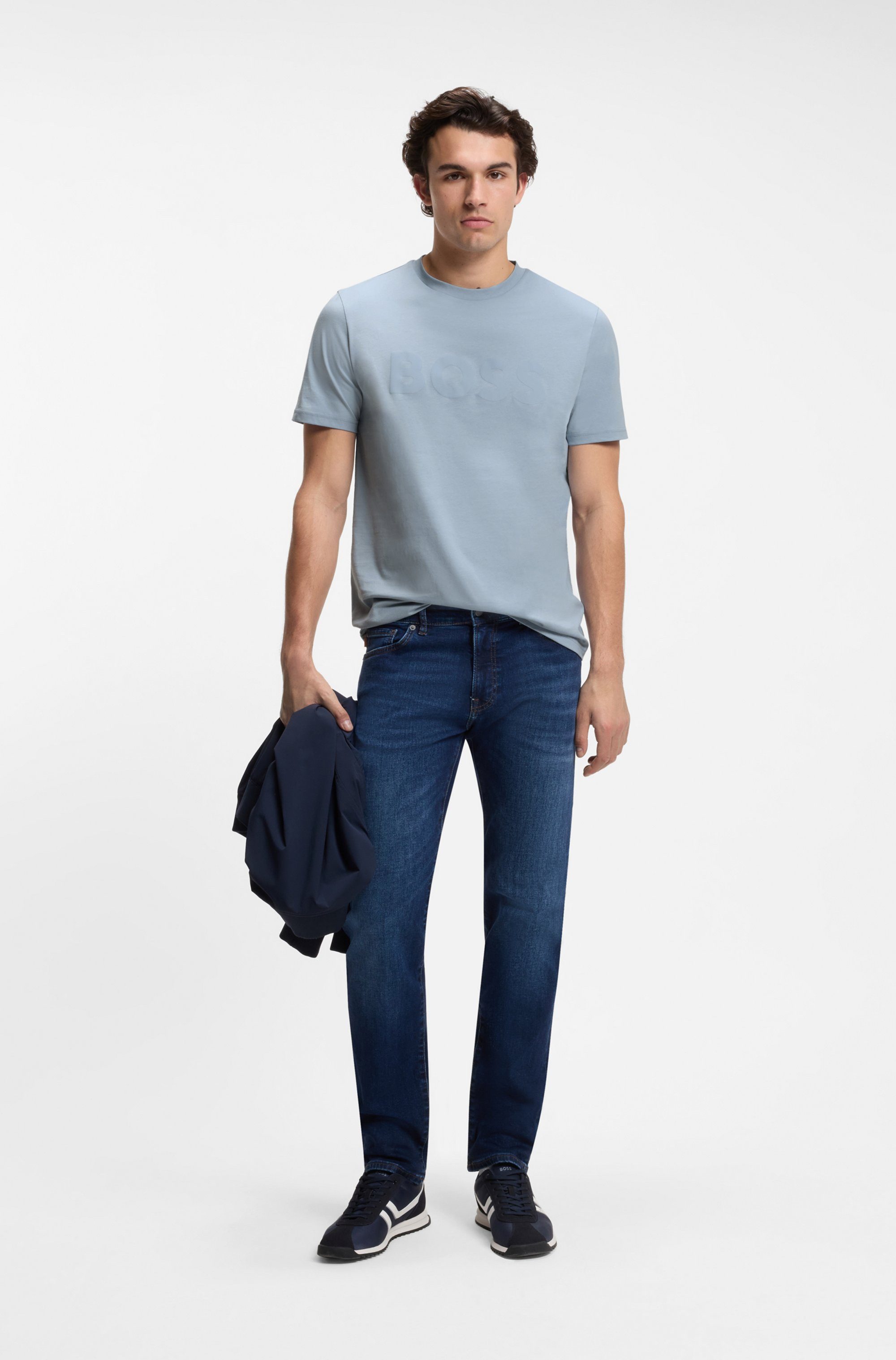 BOSS ORANGE T-Shirt Thinking (1-tlg) Rundhalsausschnitt, Regular Fit, großer Logodruck