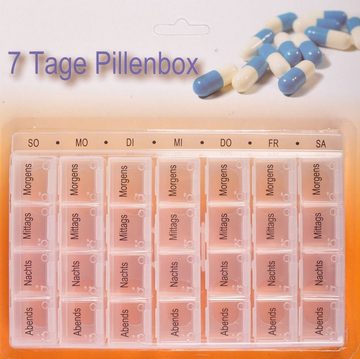 BURI Pillendose 7 Tage Pillenbox Medikamentenbox Tablettenbox Pillendose Wochenbox