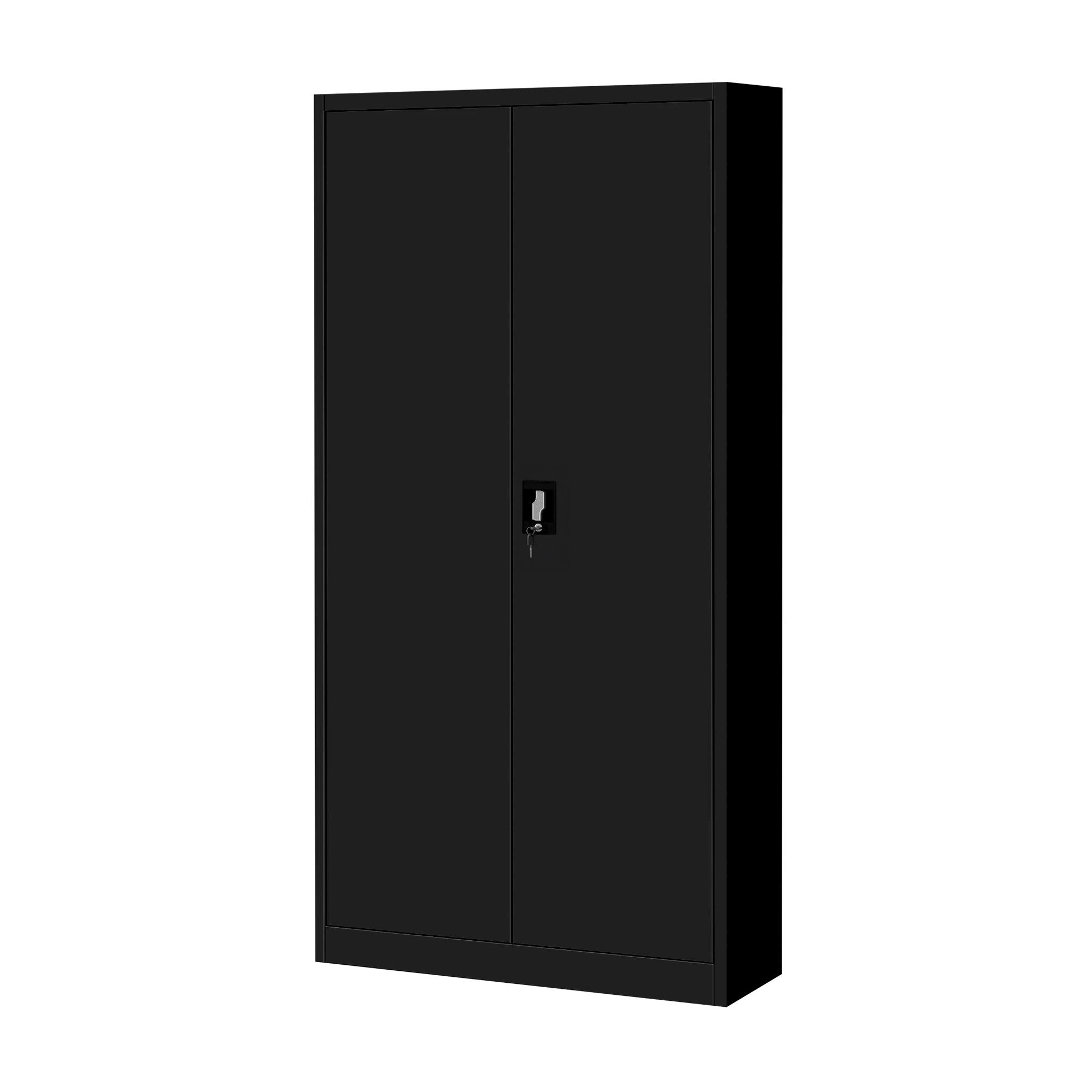 Jan Nowak Aktenschrank Metall Büroschrank Geheimfach 90 cm TOMASZ 4 Böden abschließbar (Safe Aktenschrank Büro Kanzlei Praxis Sozialraum Kleiderstange, 0,6 mm 185 x 90 x 45 cm Wandmontage Schloss 2 Schlüssel Stahl) Geheimfach robust langlebig pulverbeschichtet 10 Farben
