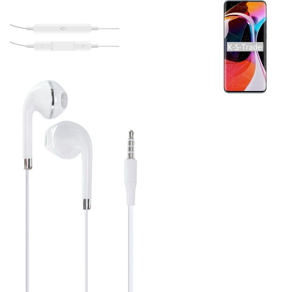 K-S-Trade für Xiaomi Mi 10 In-Ear-Kopfhörer (Kopfhörer mit Mikrofon u Lautstärkeregler weiß 3,5mm Klinke)