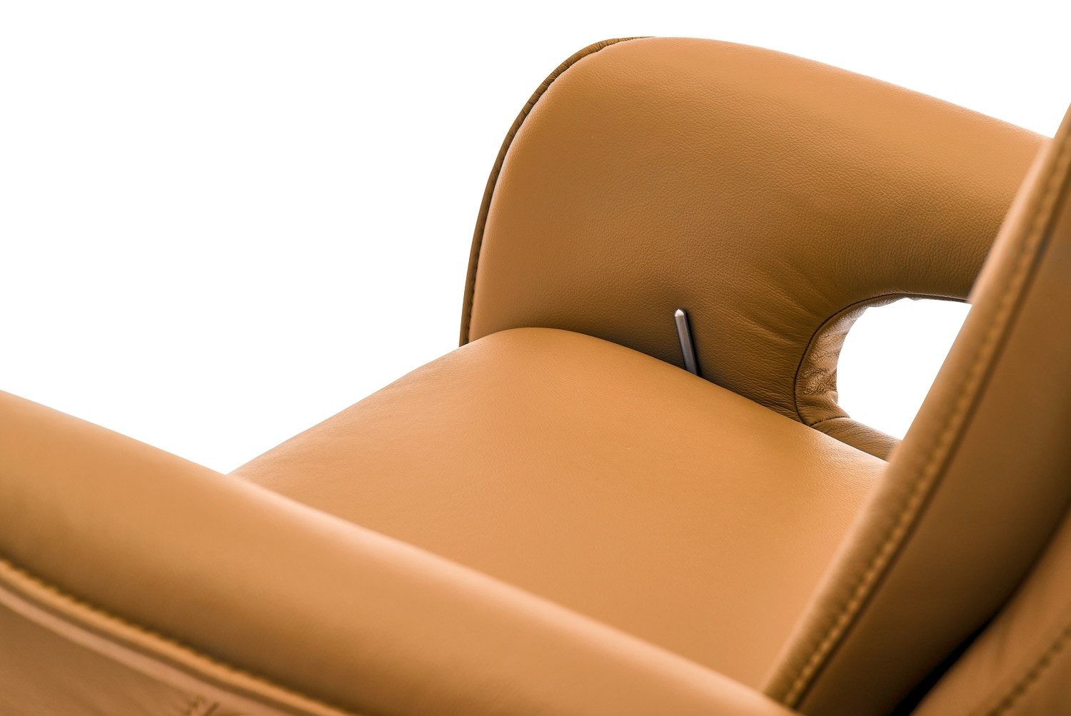 HUKLA Relaxsessel HU-ES19141, Currygelb, Leder, mit Relaxfunktion, B 72 x H 110 x T 85 cm