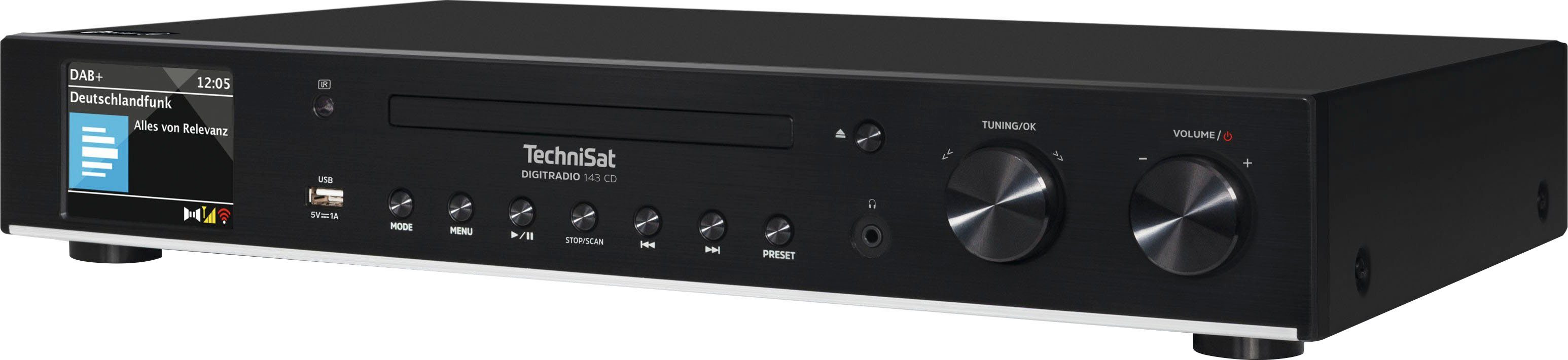 Internetradio, Digitalradio (DAB), TechniSat mit 143 (DAB) RDS) schwarz CD UKW (V3) DIGITRADIO (Digitalradio