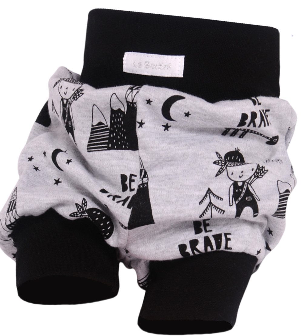 Shorts Baby Shorts kurze Hose Pumphose in Grau gemustert