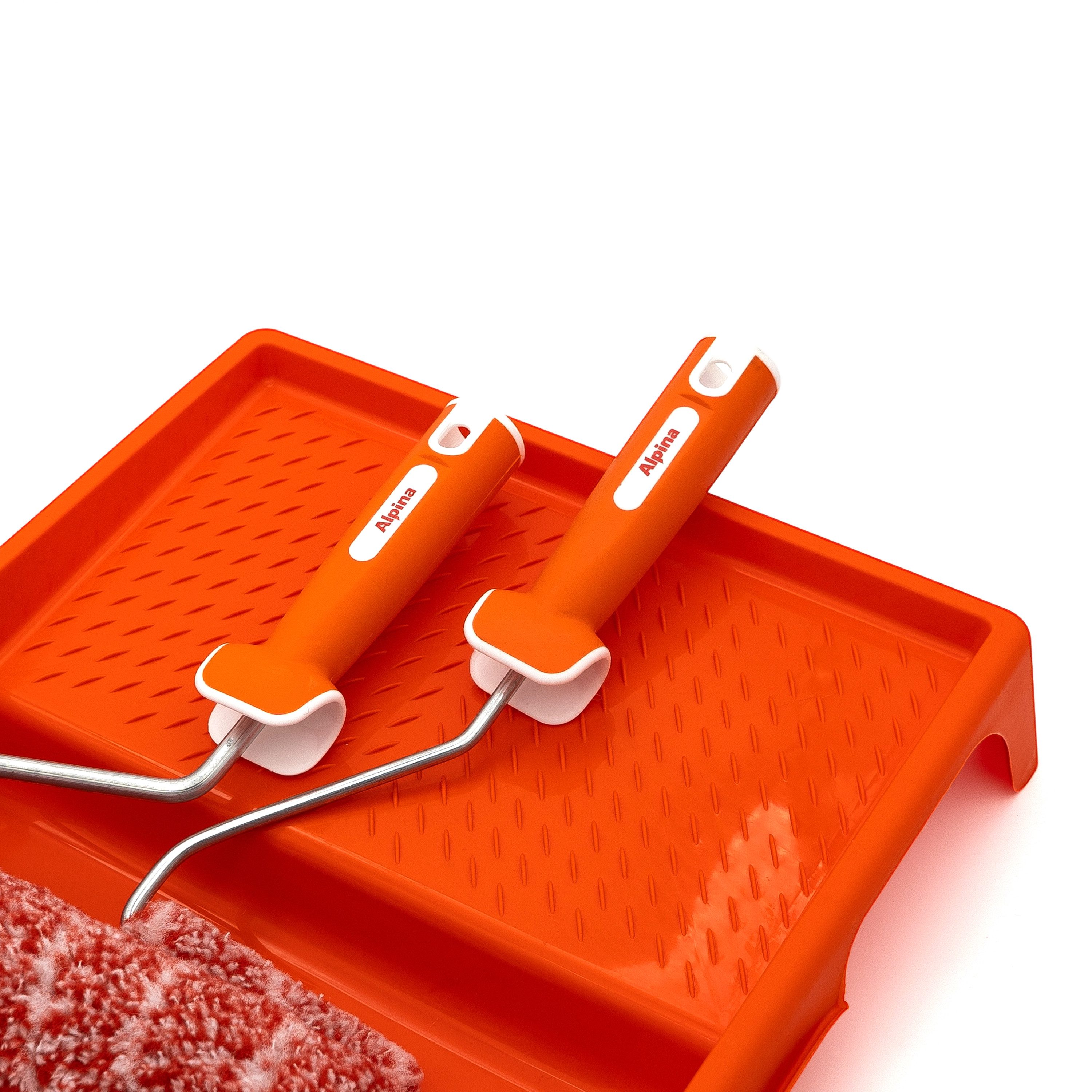 Alpina Farbroller Alpina Roller Set- inkl. Farbwanne (1-St., Alpina Zubehör), Wiederverwendbares Malerset mit Rillen, ideal für Alpina Produkte