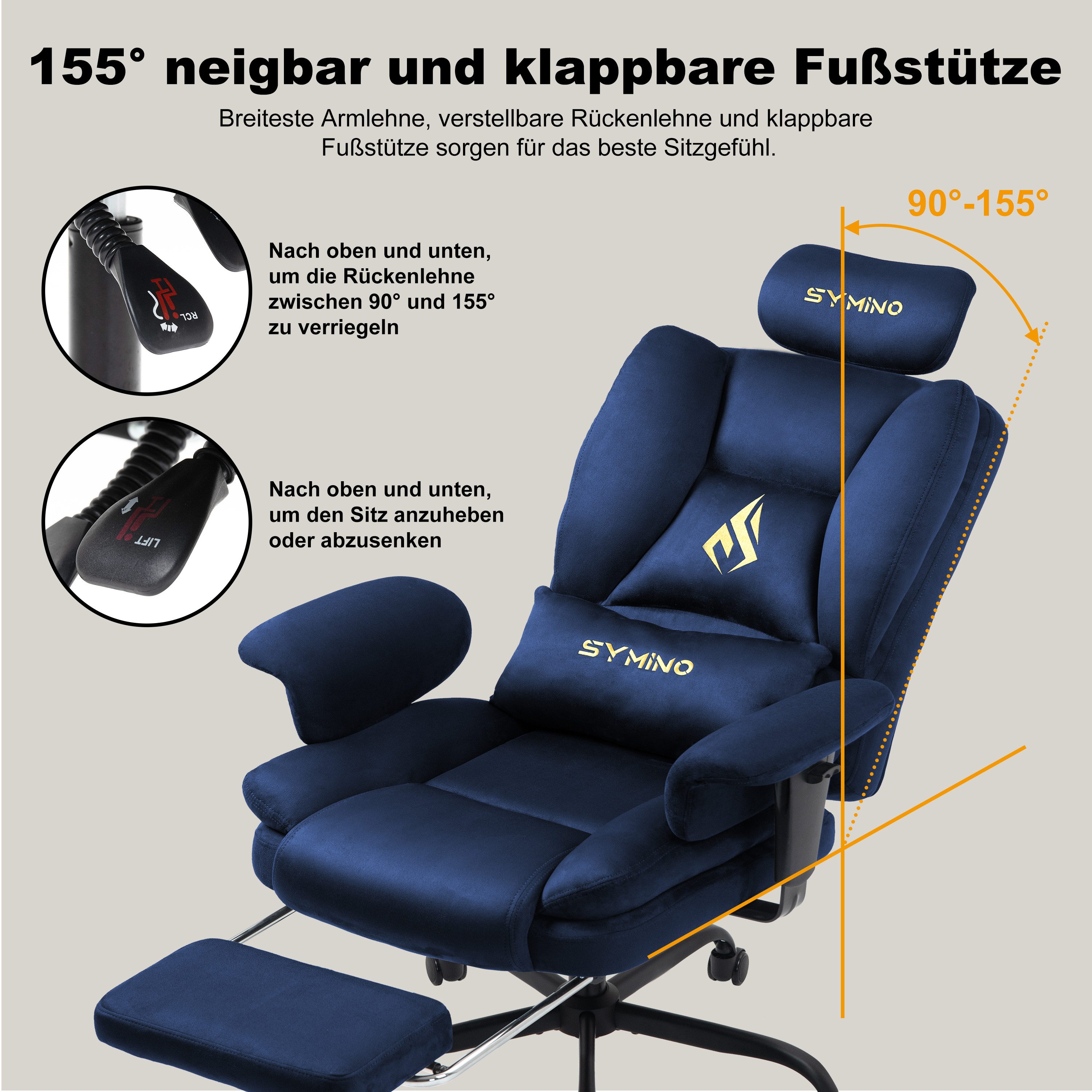 symino Stuhl Ergonomischer Sofa-Gaming-Stuhl, Verstellbarer Gamer-Stuhl, mit Hochwertigem Kunstpelzbezug für Ultimativen Komfort – Bild 5 von 5