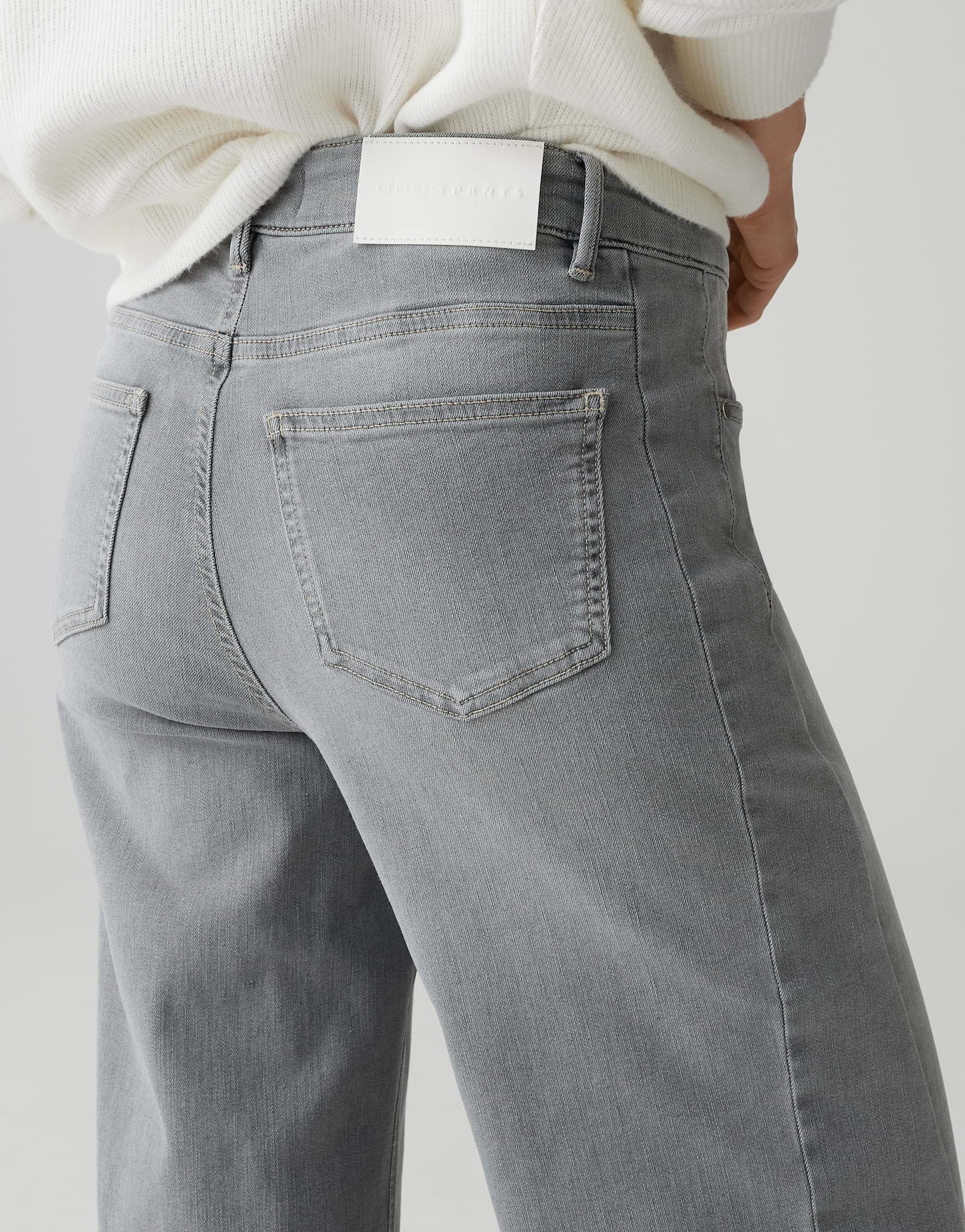 OPUS PANTS Palazzohose MELLY COOLEST Palazzo aus BCI Cotton Mix Mid Rise verdeckter Zip-Fly, weicher Griff, authentische Waschung