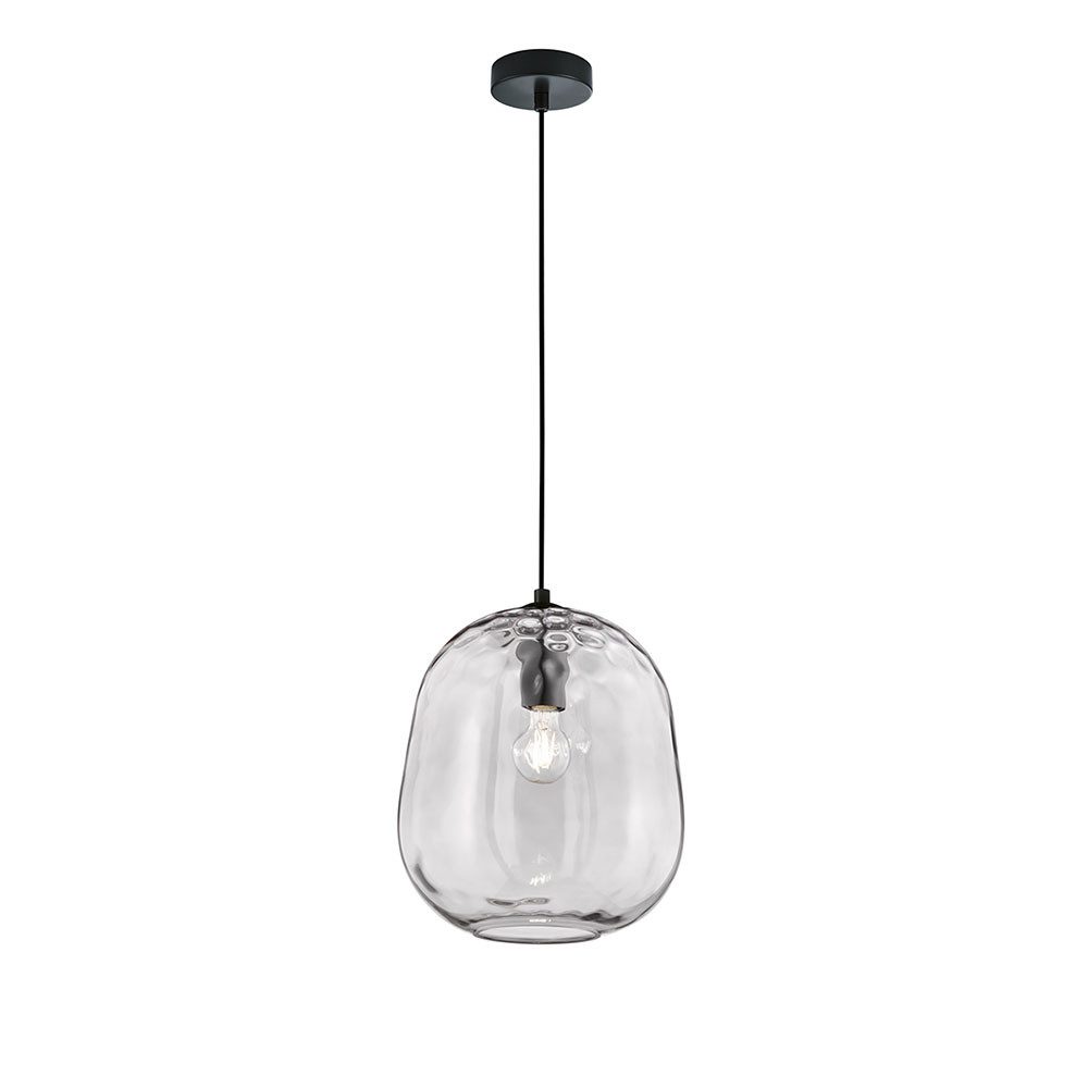 FISCHER & HONSEL Pendelleuchte, Leuchtmittel nicht inklusive, Pendelleuchte Esstischlampe Hängeleuchte Glas grau transparent