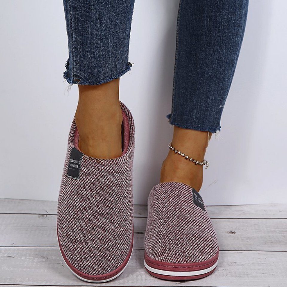 Home & Joy Lana Hausschuh (aus Baumwolle mit Memory-Foam Fußbett, weich & warm gefüttert, bequem) Pantoffeln Latschen Schlappen Slipper Pantoletten Winter rutsc – Bild 5 von 5