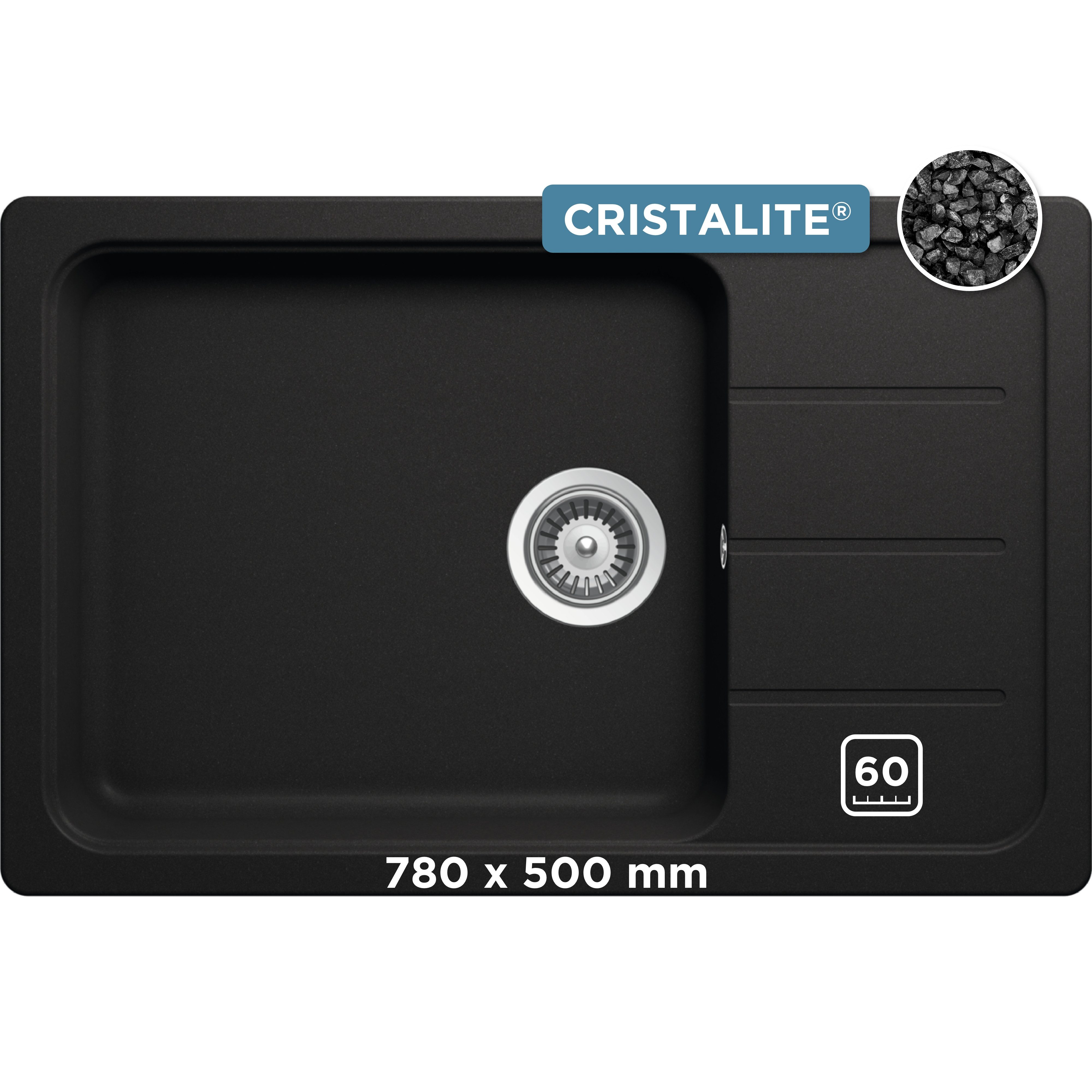 Schock Granitspüle Formhaus D-100LS, eckig, 78/50 cm, für kleine Küchen