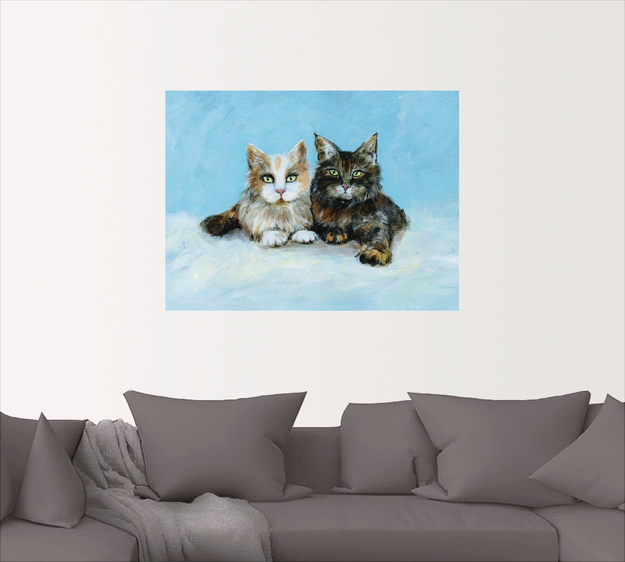 (1 Poster Wandaufkleber als Katzen, Junge Artland in Haustiere versch. Leinwandbild, Größen St), Maine-Coon Wandbild oder