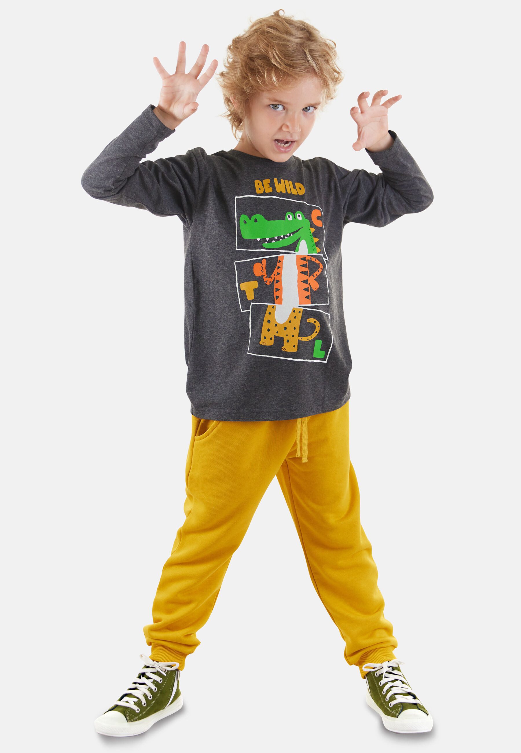 Denokids Hausanzug Be Wild (2 tlg) mit Tier-Motiv