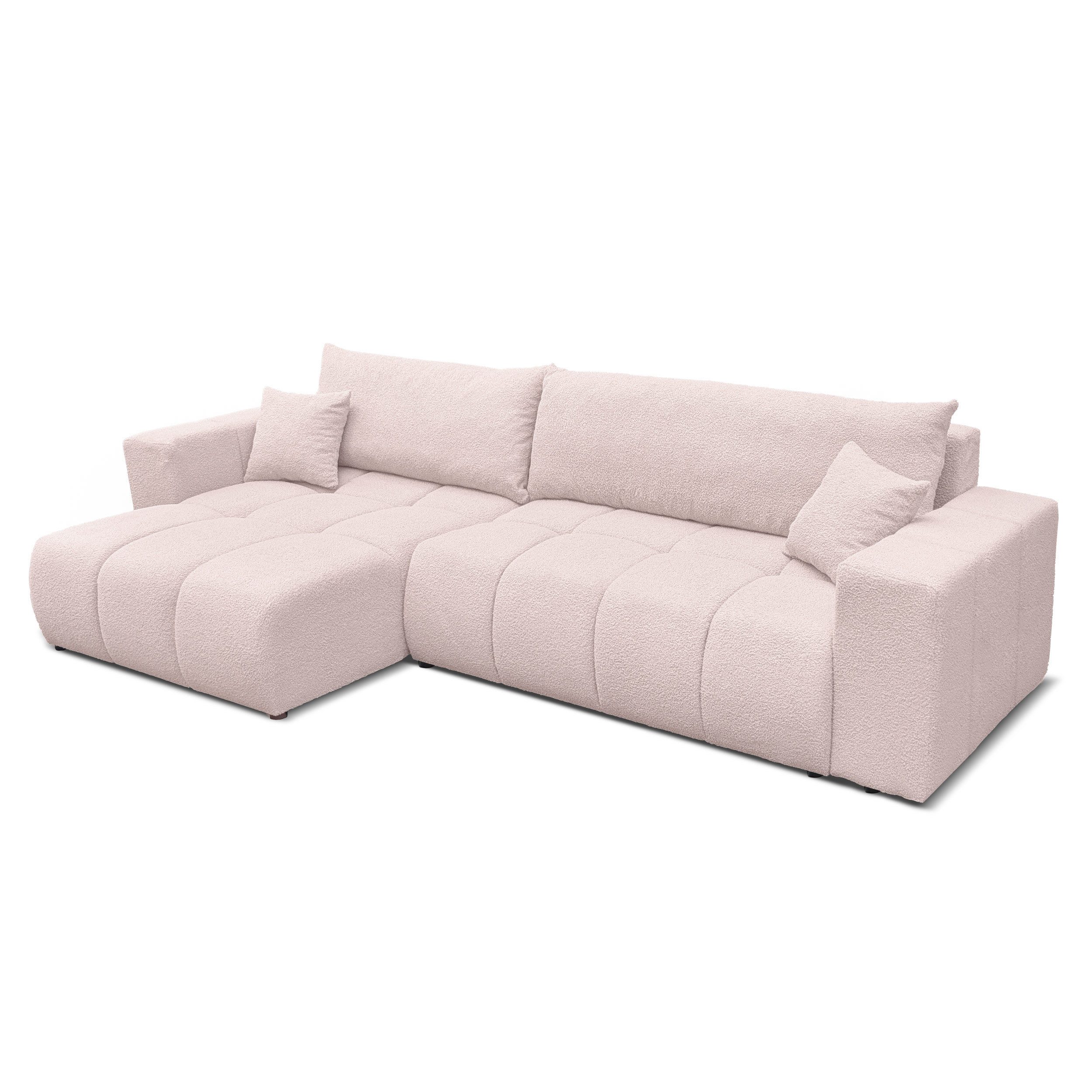 yourhouse24 Ecksofa OLI XL mit tiefer Steppung (278 cm) – Trend-Bouclé, Schlaffunktion, Seite universal – Bild 3 von 5