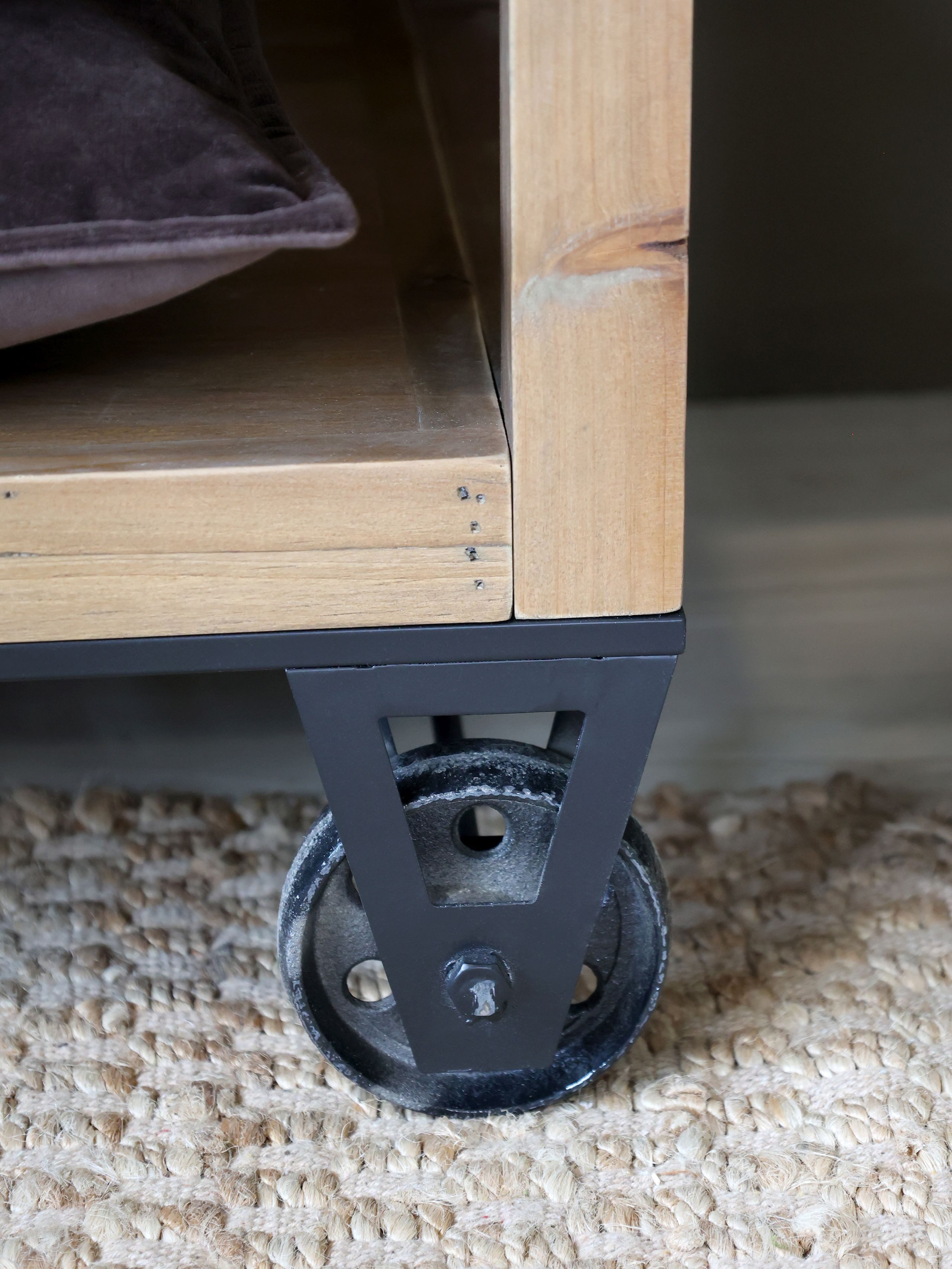 Chic Antique Bücherregal Vintage Regal Cédric auf Rädern 200x150 cm