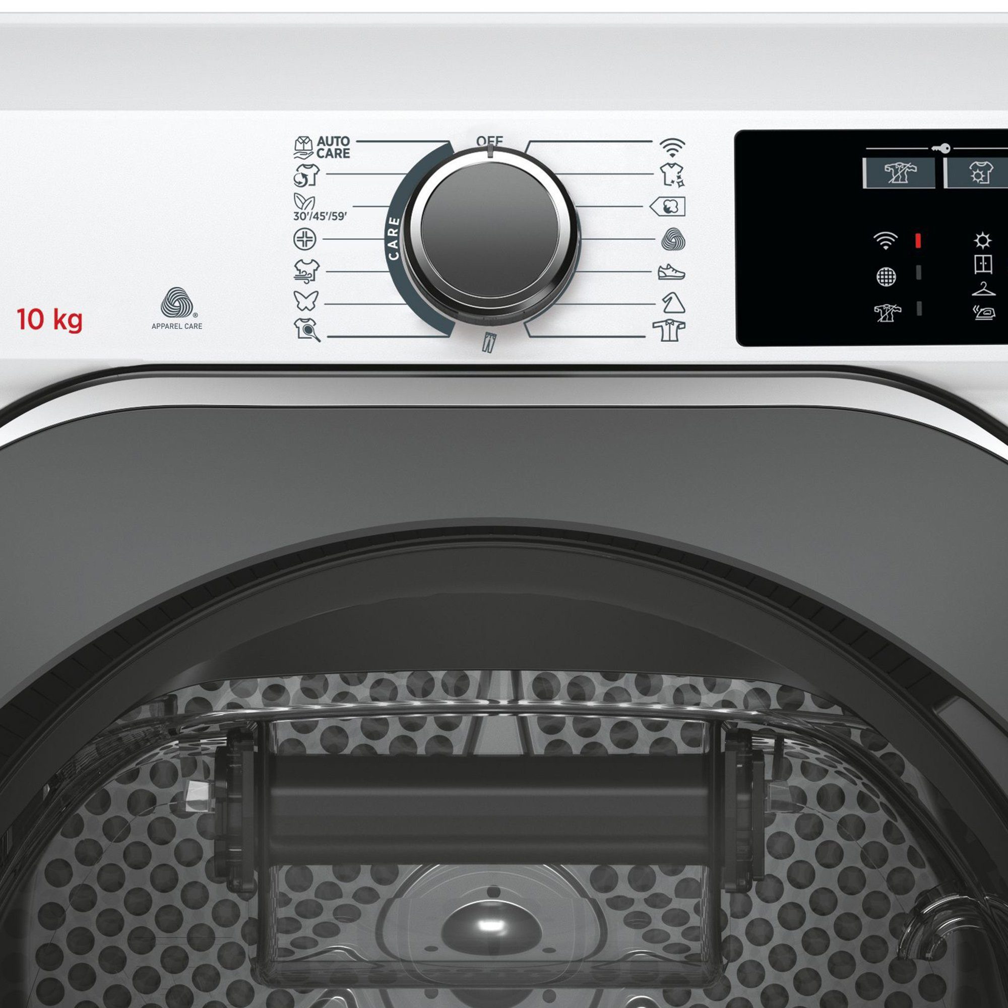 Hoover Wärmepumpentrockner NDEH10A2TCBEXS-S, WiFi + Bluetooth, AquaVision, Schuhgestell, Kindersicherung – Bild 4 von 5