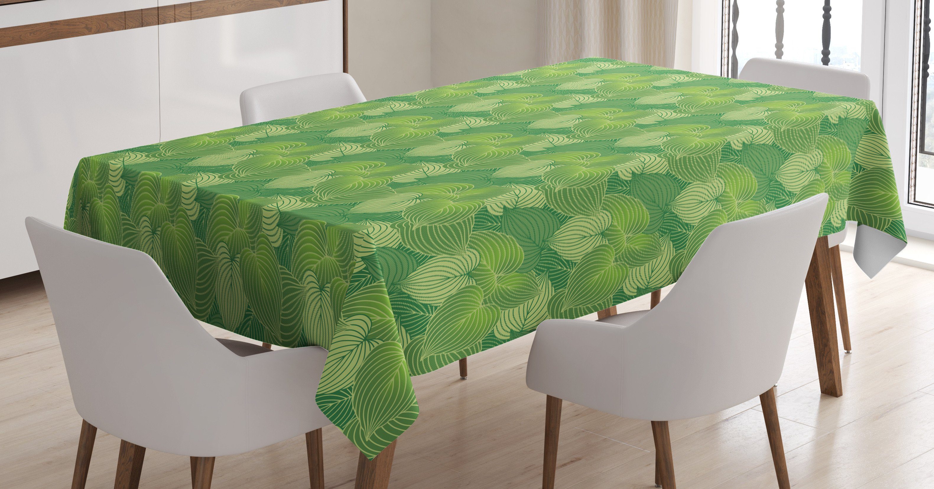 Abakuhaus Tischdecke Farbfest Waschbar Für Bereich Klare Abstrakt Außen geeignet Hosta Grün Farben, den Pflanzen