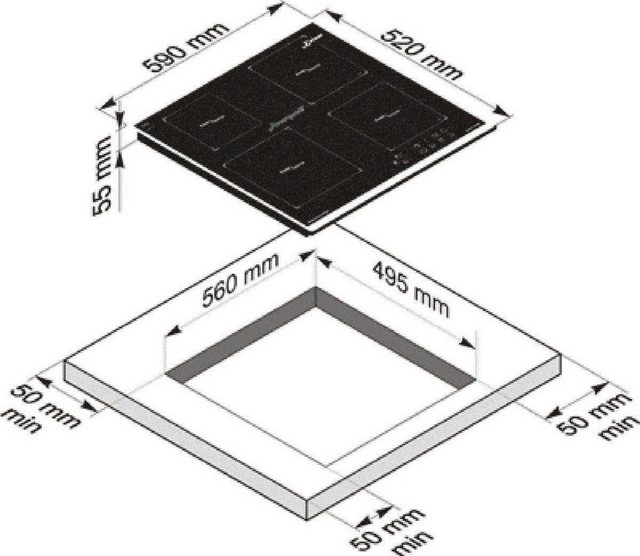 Kaiser Küchengeräte Induktions-Kochfeld, Kaiser Flex Induktionskochfeld 60 cm mit Funktionsdisplay