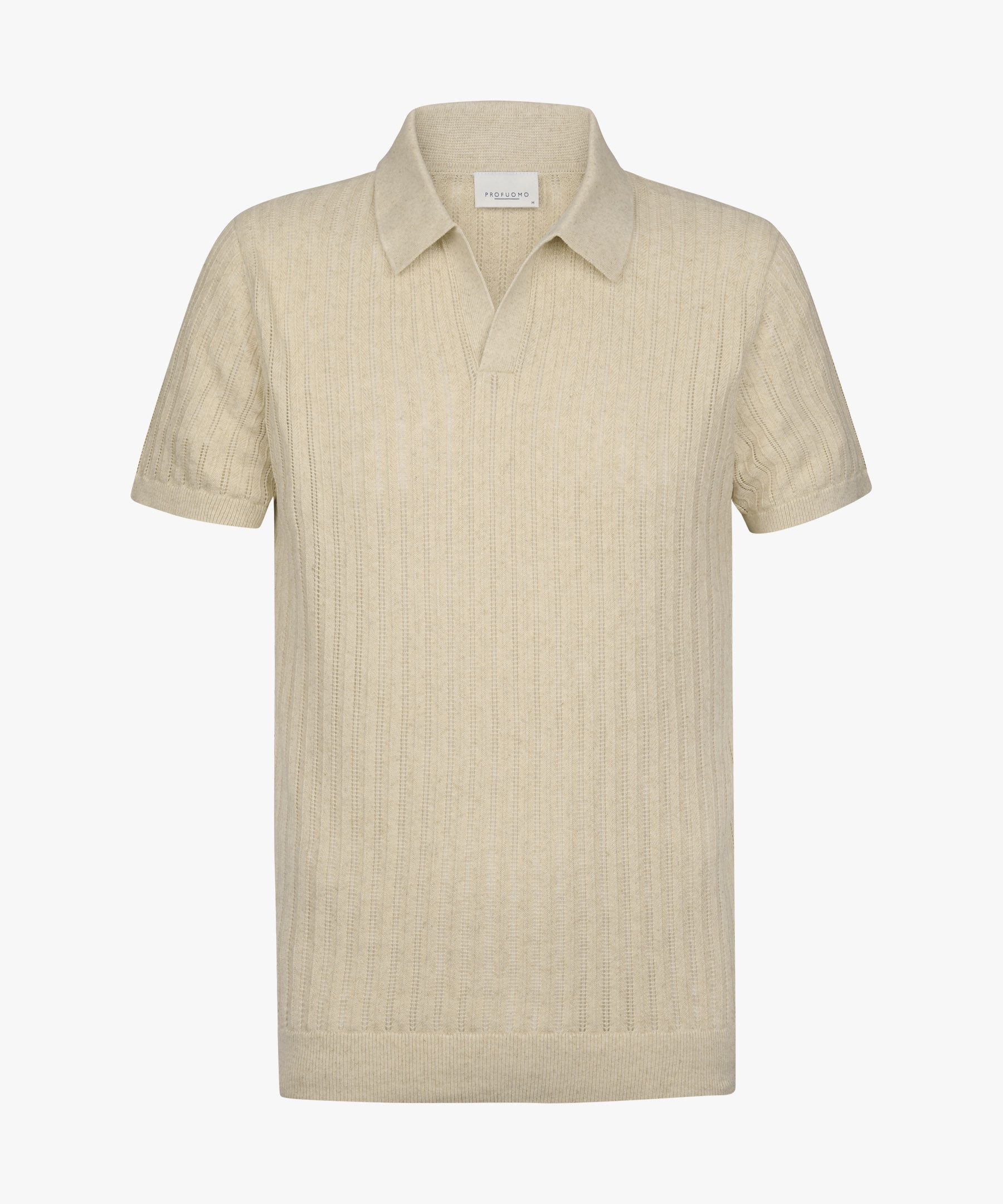 Profuomo Poloshirt POLO OPEN COLLAR SS RAW WHITE