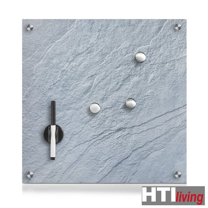 HTI-Living Pinnwand Memoboard Glas Schiefer Pinnwand Magnettafel Magnetboard Schreibtafel Schreibboard FV10853