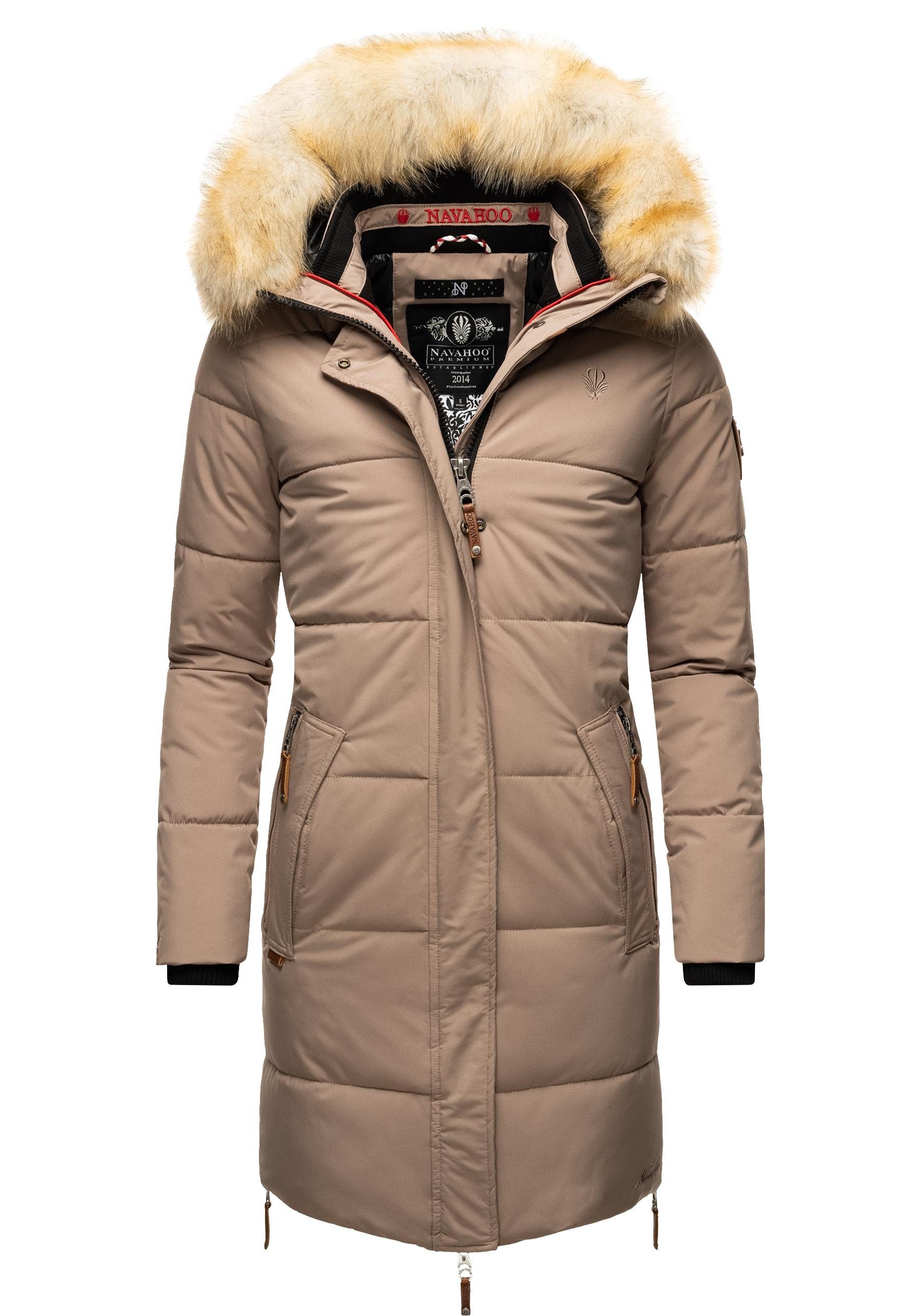 Navahoo Wintermantel "Halina" modischer Damen Winter Steppmantel mit Kapuze günstig online kaufen