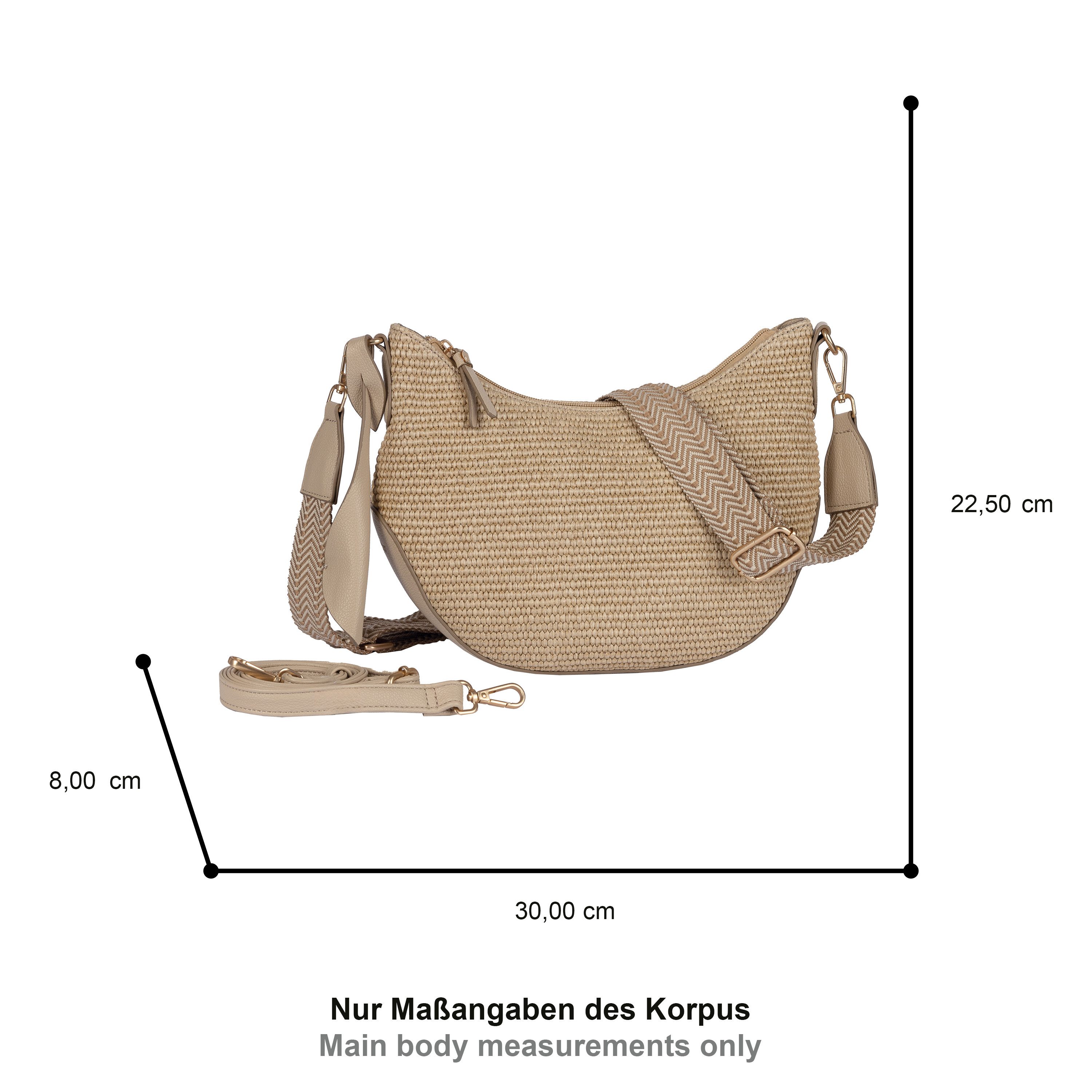 Gabor Umhängetasche Ophelio (Set, 2 Schultergurte: 1 Gewebeband, 1 aus hochwertigem Kunstleder), Damen Handtasche, Schultertasch mit 2 Umhängeriemen