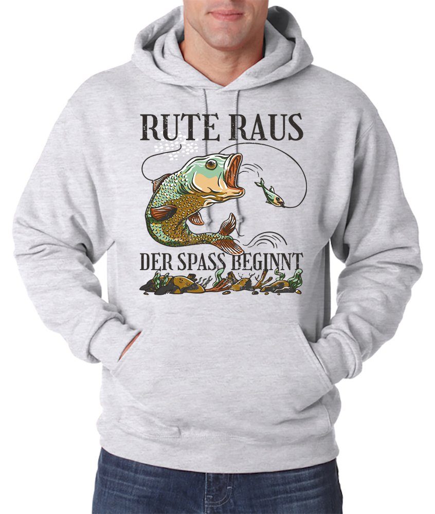 Youth Designz Kapuzenpullover Rute Raus der Spass beginnt Herren Hoodie Пуловери mit Trendigem Angel Frontdruck