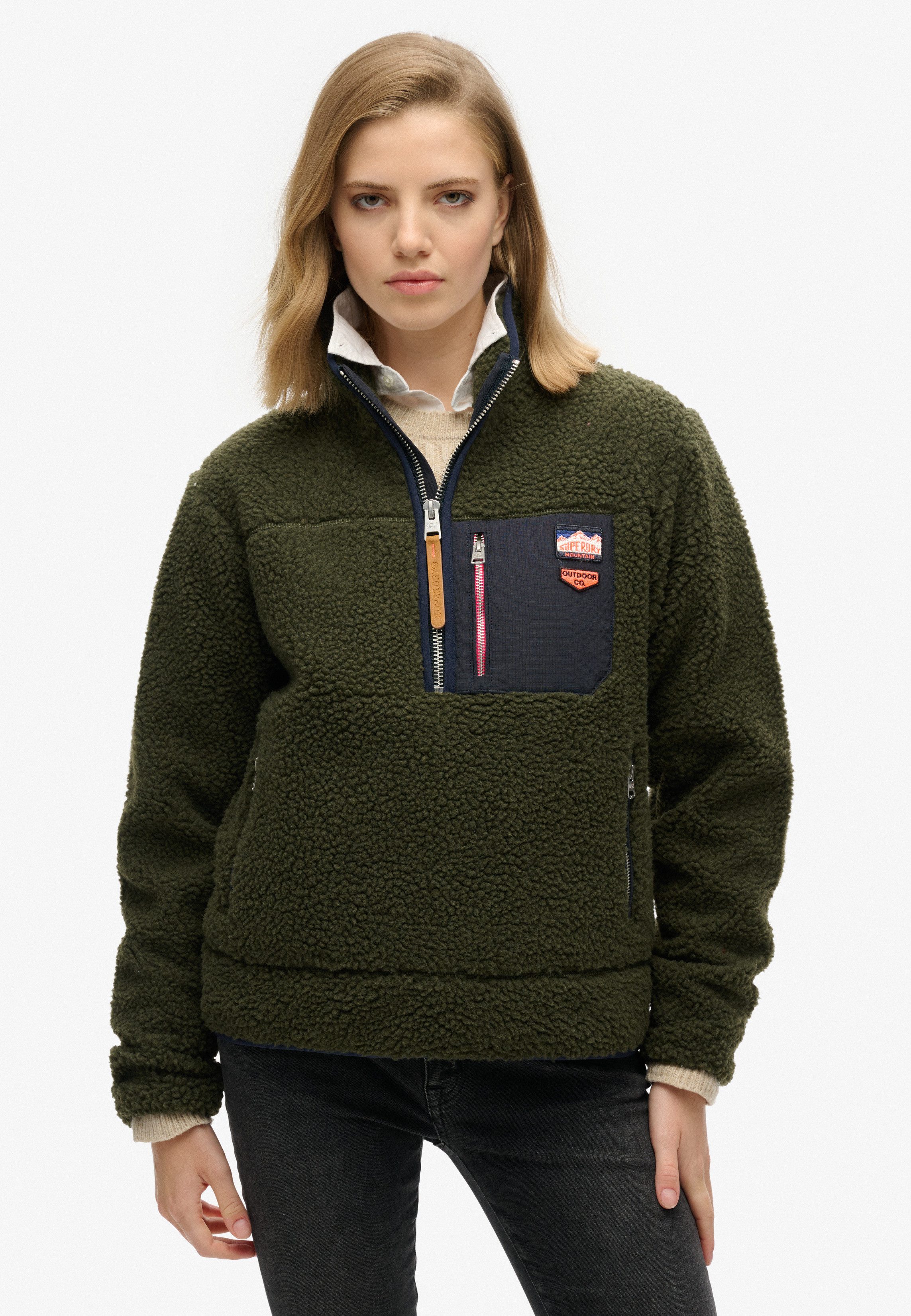 Superdry Fleecepullover VINTAGE RETRO HALF ZIP FLEECE günstig online kaufen