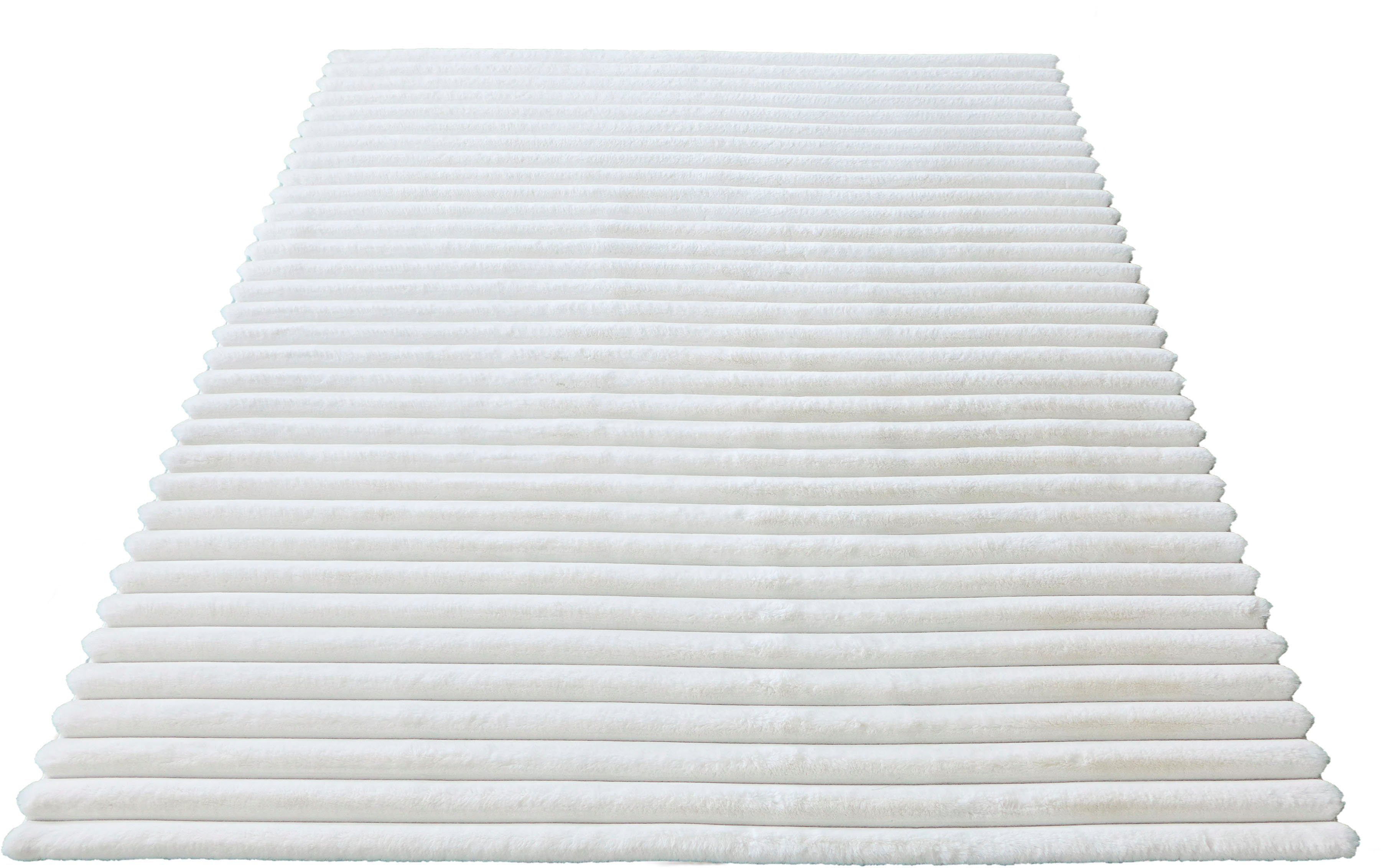 Teppich Melanie, Leonique, rechteckig, Höhe: 15 mm, Kaninchenfell Optik, Wohnzimmer, Schlafzimmer, auch als Läufer weiß