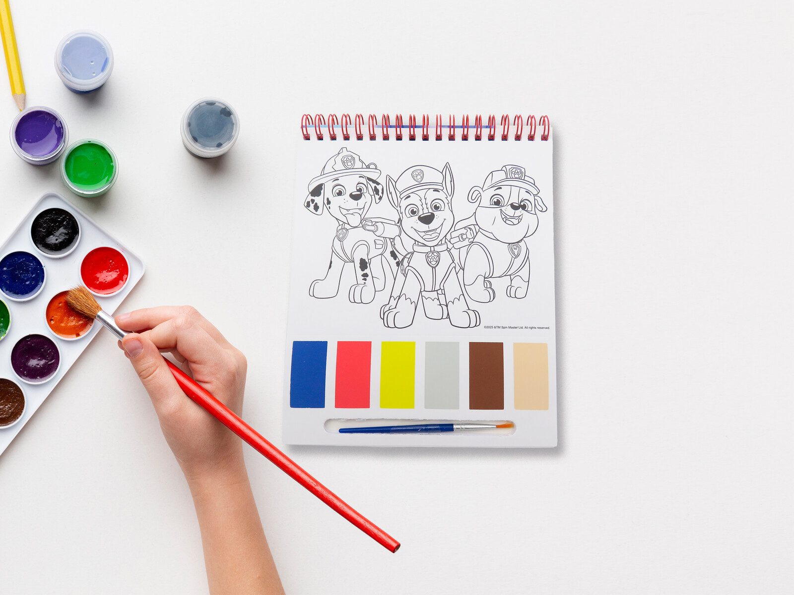 PAW PATROL Kreativset Paw Patrol Malblock mit Wasserfarben 20 Blatt Zeichenblock mit Pinsel