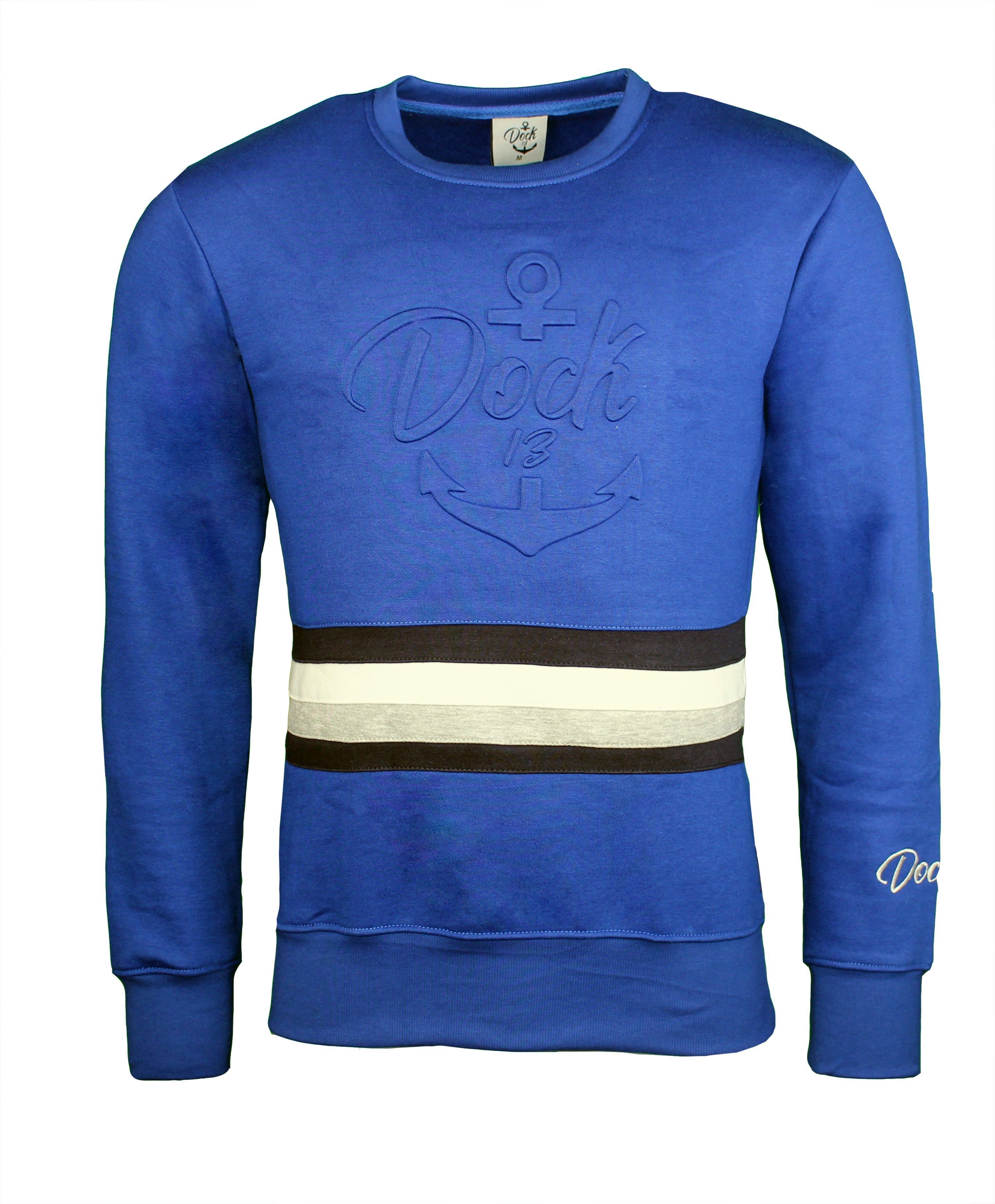 Dock13 Sweatshirt Dock13 Sweatshirt „Zinnowitz“ im maritimen Style "Hellblau" - Large (1-tlg) Logo als Stickerei
