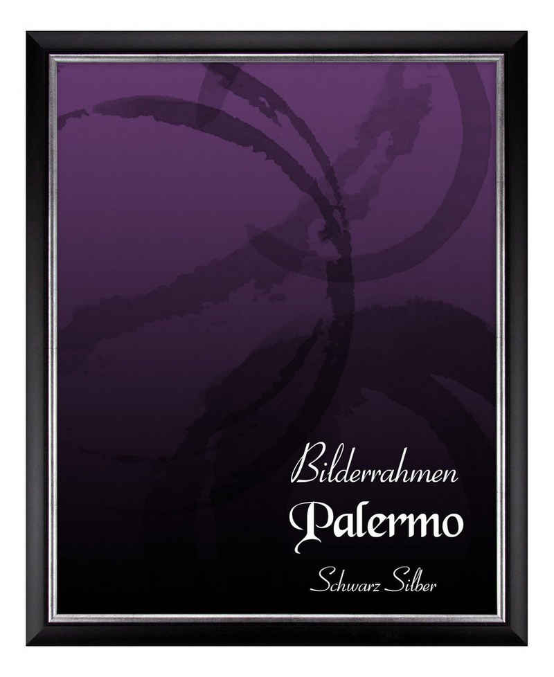 BIRAPA Einzelrahmen Bilderrahmen Palermo, (1 Stück), 20x20 cm, Schwarz Silber, Holz