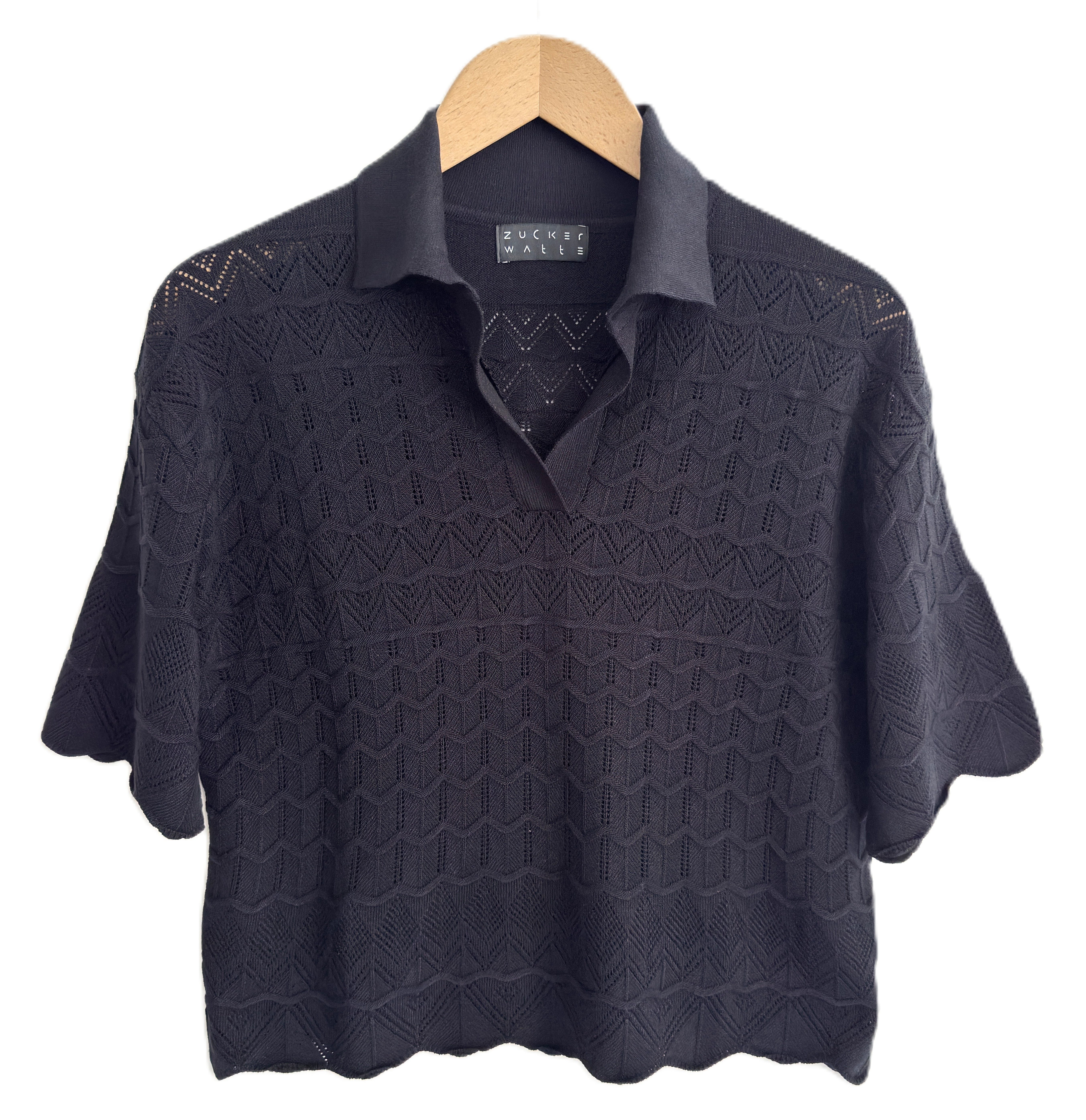 Zuckerwatte Ajourpullover mit Polokragen aus weicher günstig online kaufen