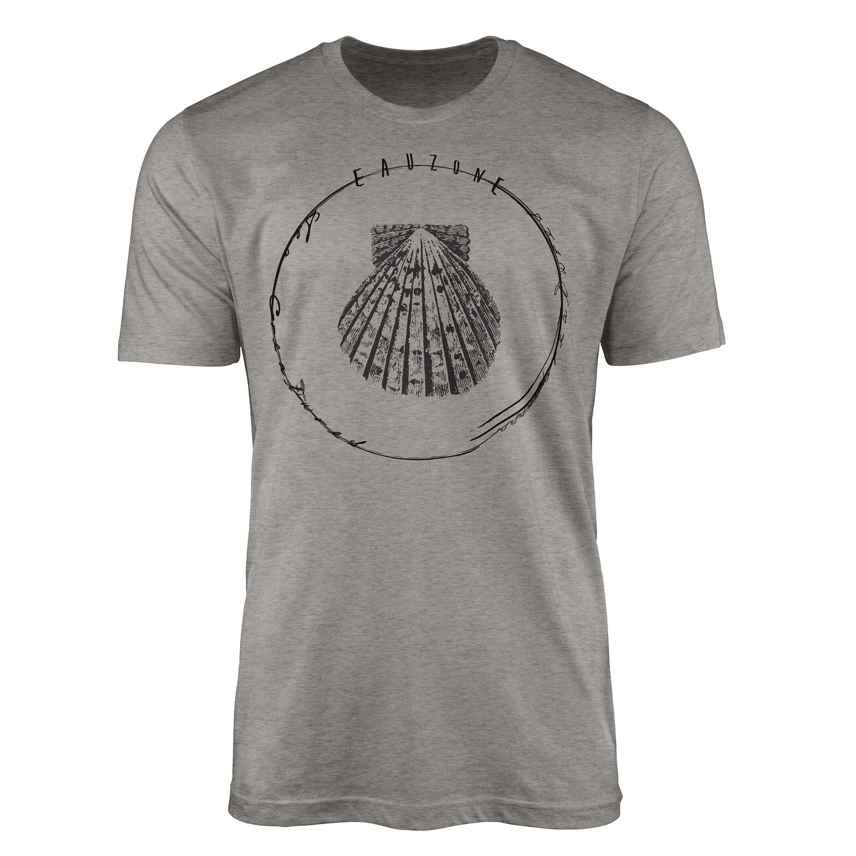 Sinus Art T-Shirt T-Shirt Tiefsee Fische - Serie: Sea Creatures, feine Struktur und sportlicher Schnitt / Sea 054 Ash