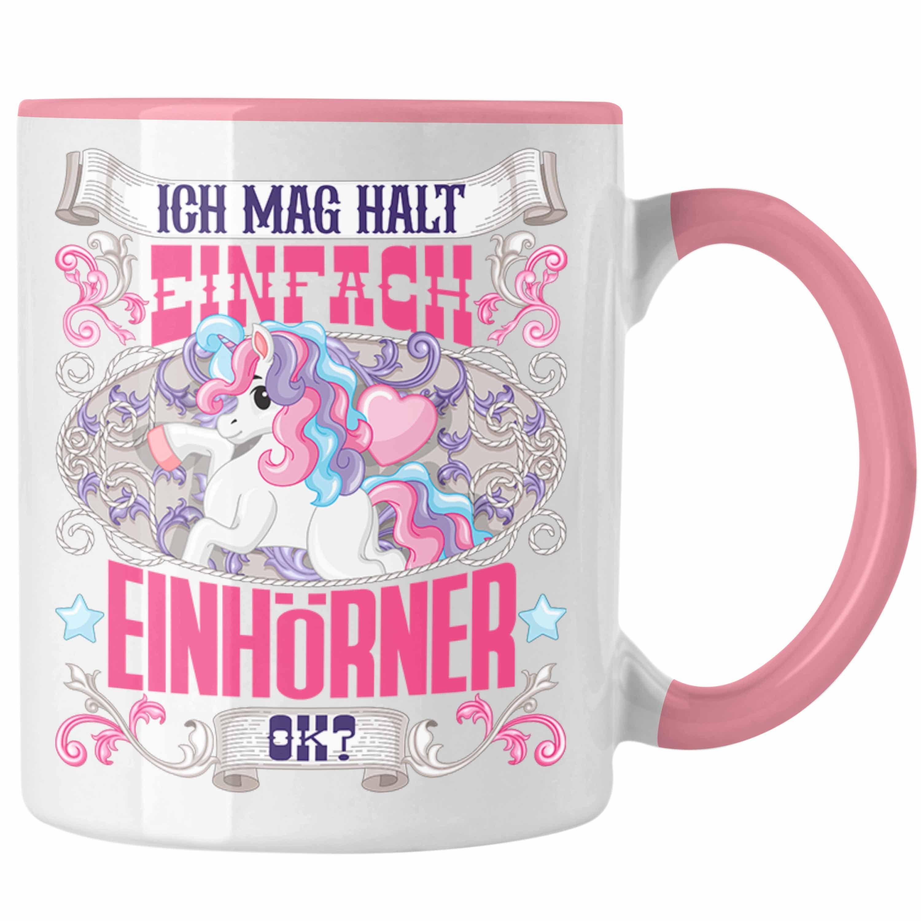 Trendation Tasse Trendation - Einhorn Tasse Geschenk Einhörner Spruch Geschenkidee Ich Rosa