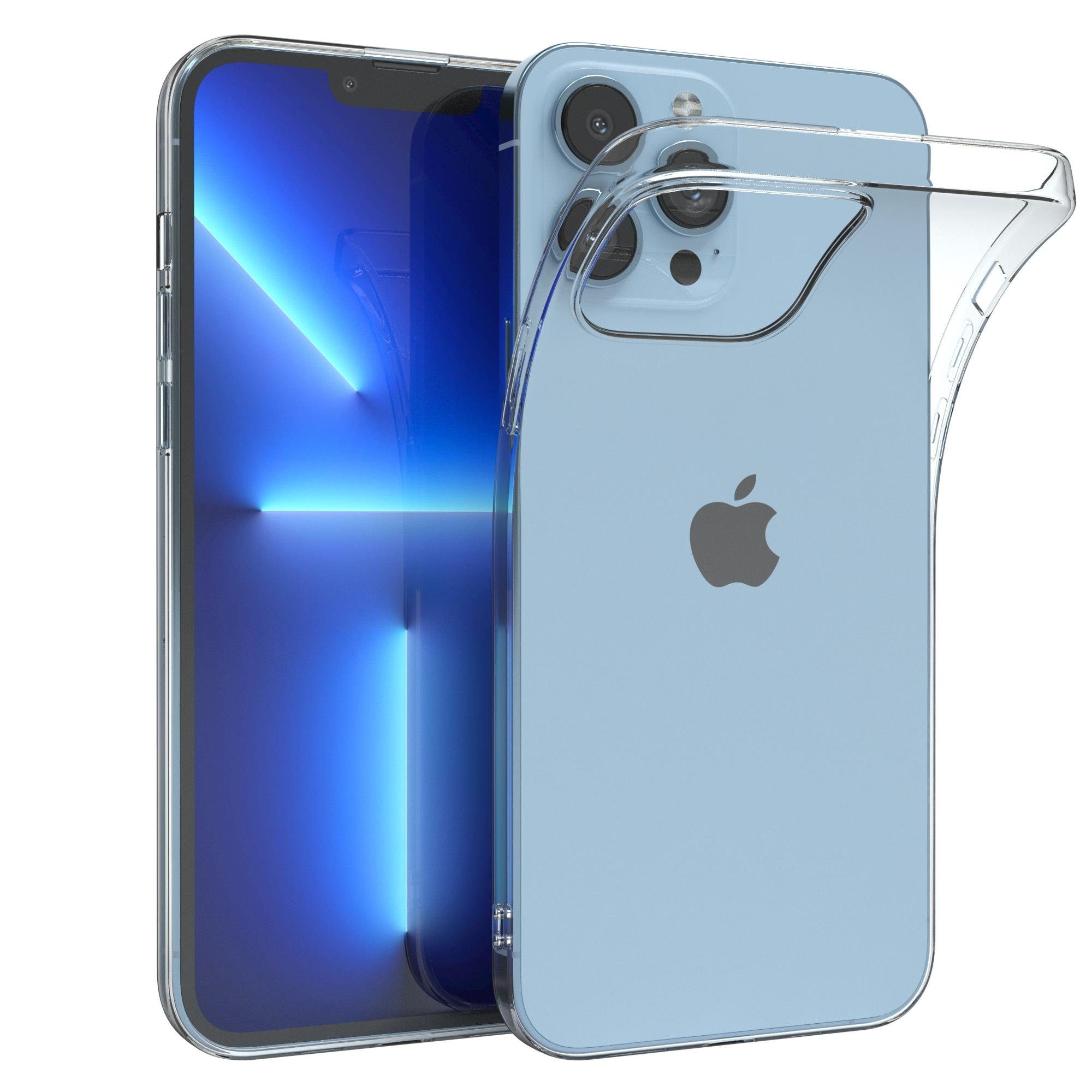 EAZY CASE Handyhülle Slimcover Clear für Apple iPhone 13 Pro Max 6,7 Zoll, durchsichtige Hülle Ultra Dünn Silikon Backcover TPU Telefonhülle Klar