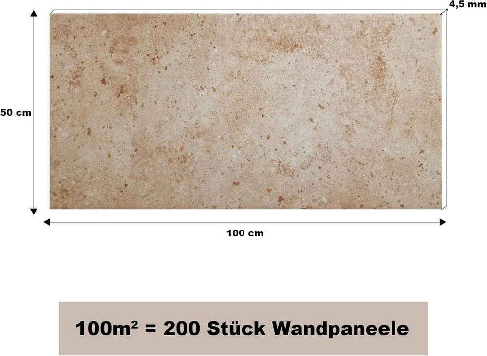 MDEKOR 3D Wandpaneel MDEKOR XPS Dekorative für Innenräume, (200-tlg) 100 m², Steinoptik 50x100 cm Stone, Paneele 4,5 mm dick
