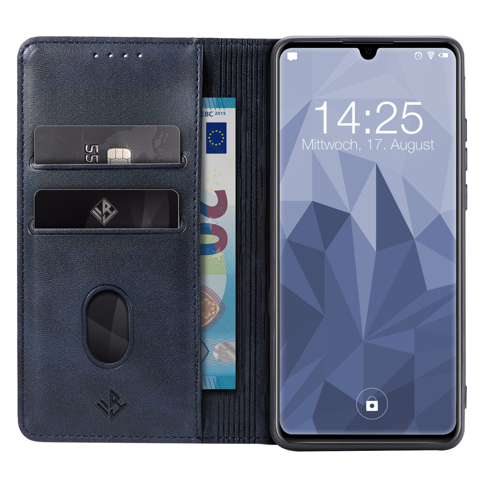 Tec-Expert Handyhülle Tasche Hülle für Huawei P30 Lite 6.15 Zoll, 6.15 ", Cover Klapphülle Case mit Kartenfach Fliphülle aufstellbar