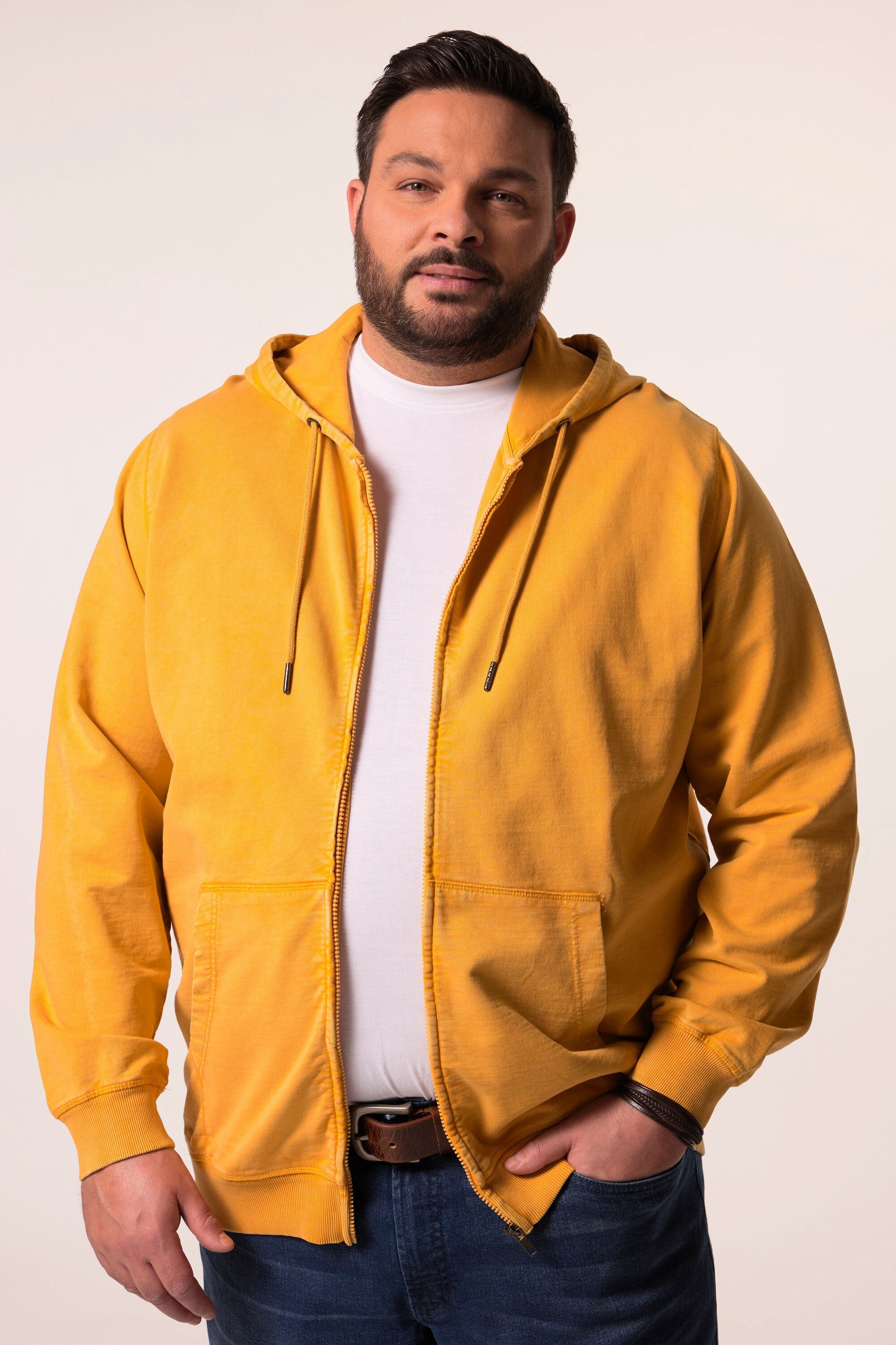 Fleecejacke Hoodiejacke Sweat Kapuze Print Vintage Look