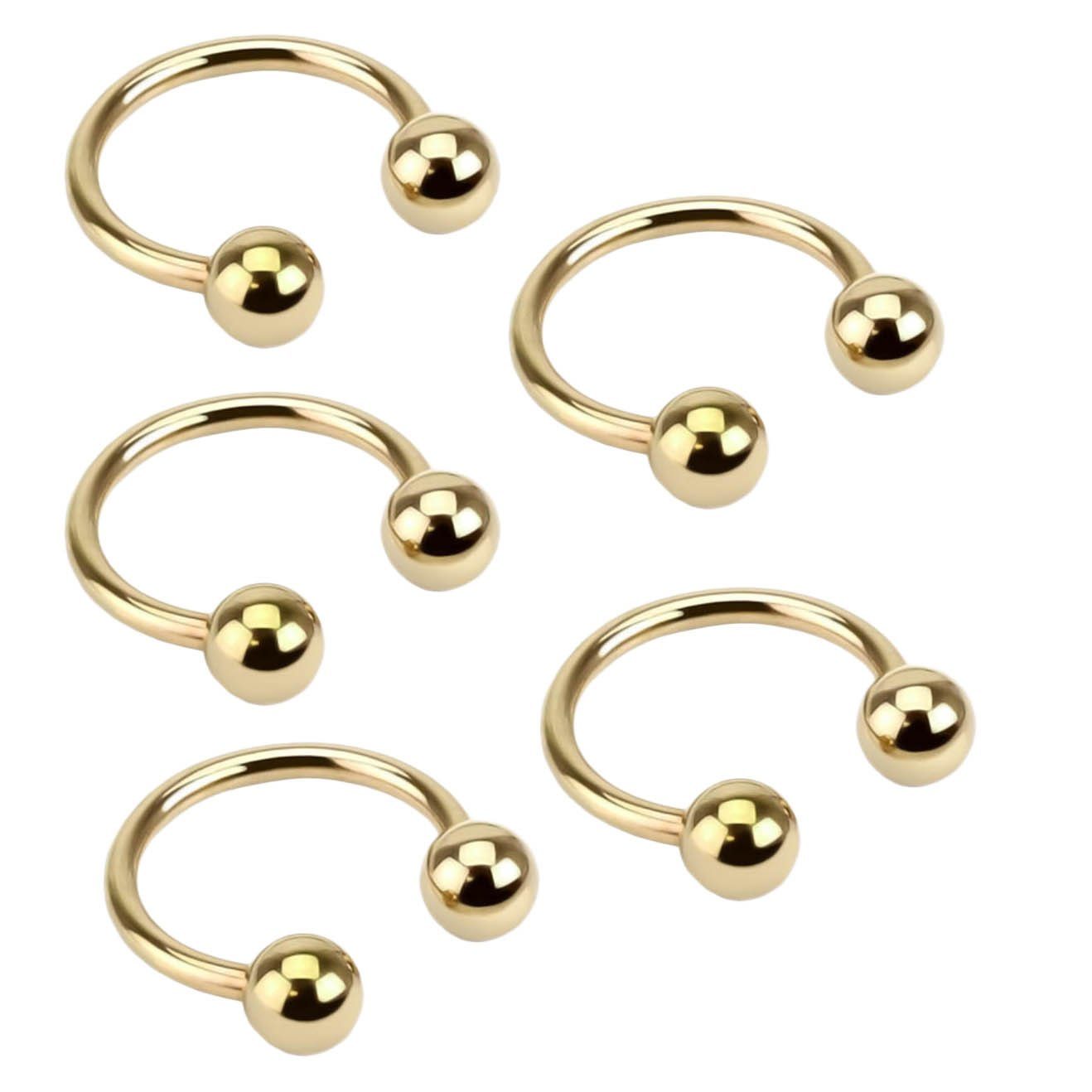 viva-adorno Nasenpiercing-Set Hufeisen Piercing Edelstahl Kugeln günstig online kaufen