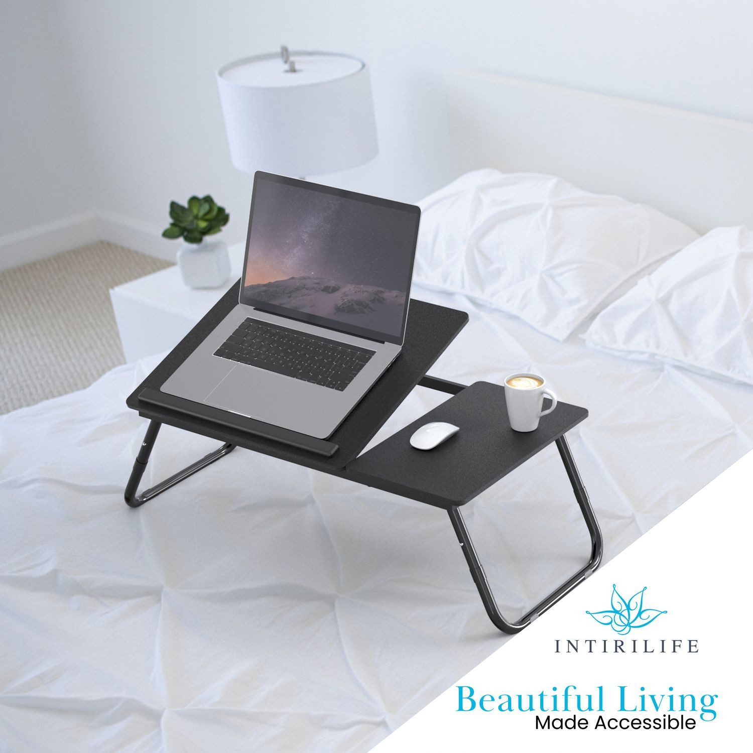 Intirilife Laptoptisch, Laptoptisch ausklappbar höhenverstellbar Lesetisch günstig online kaufen