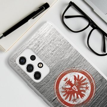 DeinDesign Handyhülle Eintracht Frankfurt SGE Logo Eintracht Logo Scratched, Samsung Galaxy A53 5G Silikon Hülle Bumper Case Handy Schutzhülle