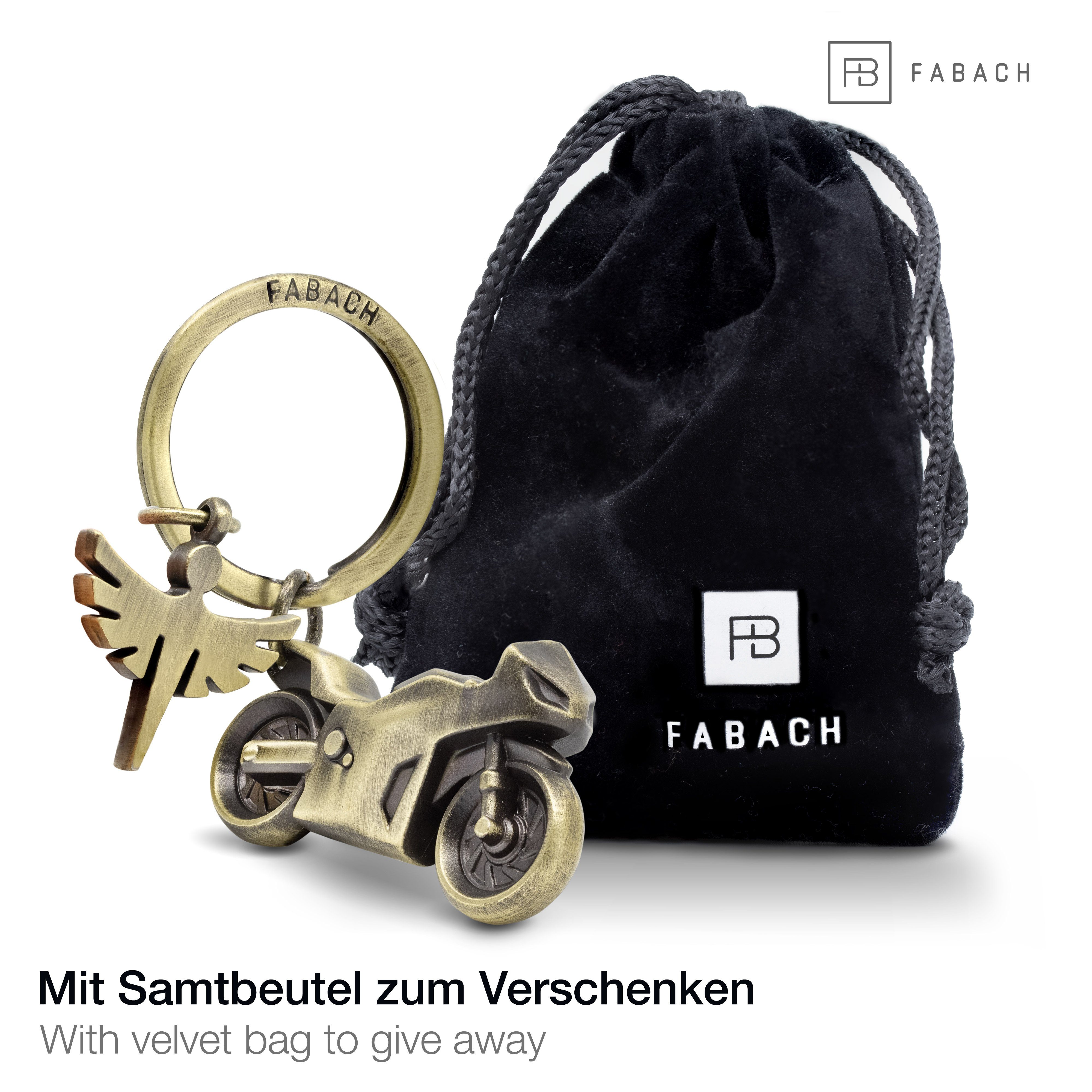 - Schlüsselanhänger Schutzengel Motorrad Motorradfahrer FABACH Schlüsselanhänger Antique für Bronze
