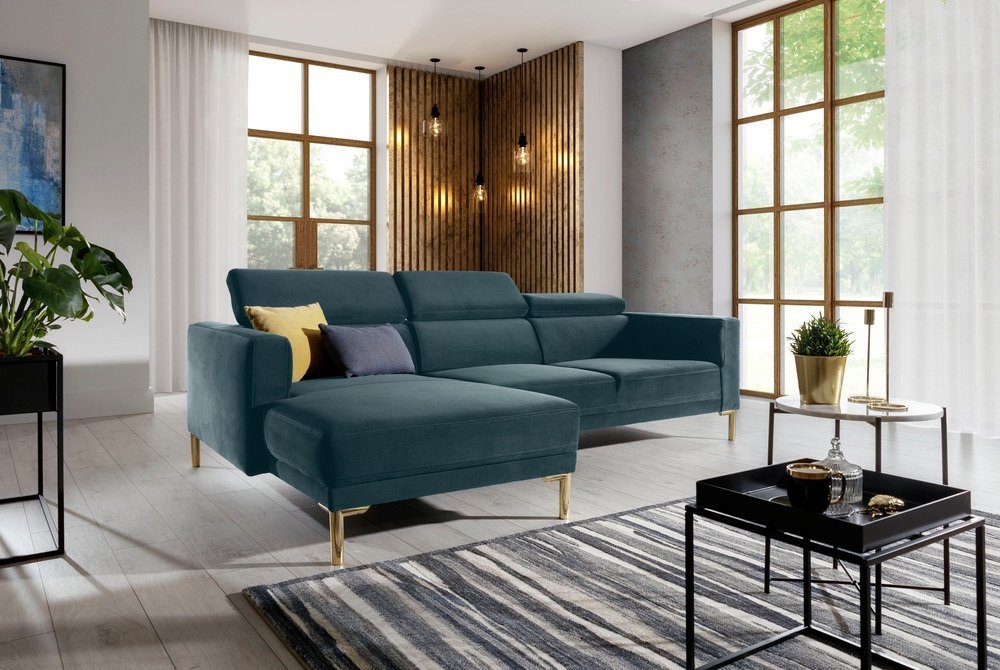 Stylefy Design, Kopfteilverstellung Ecksofa Eckcouch, Relaxfunktion, L-Form, im rechts Modern inklusive Anaheim, links frei bestellbar, Raum oder mane stellbar,