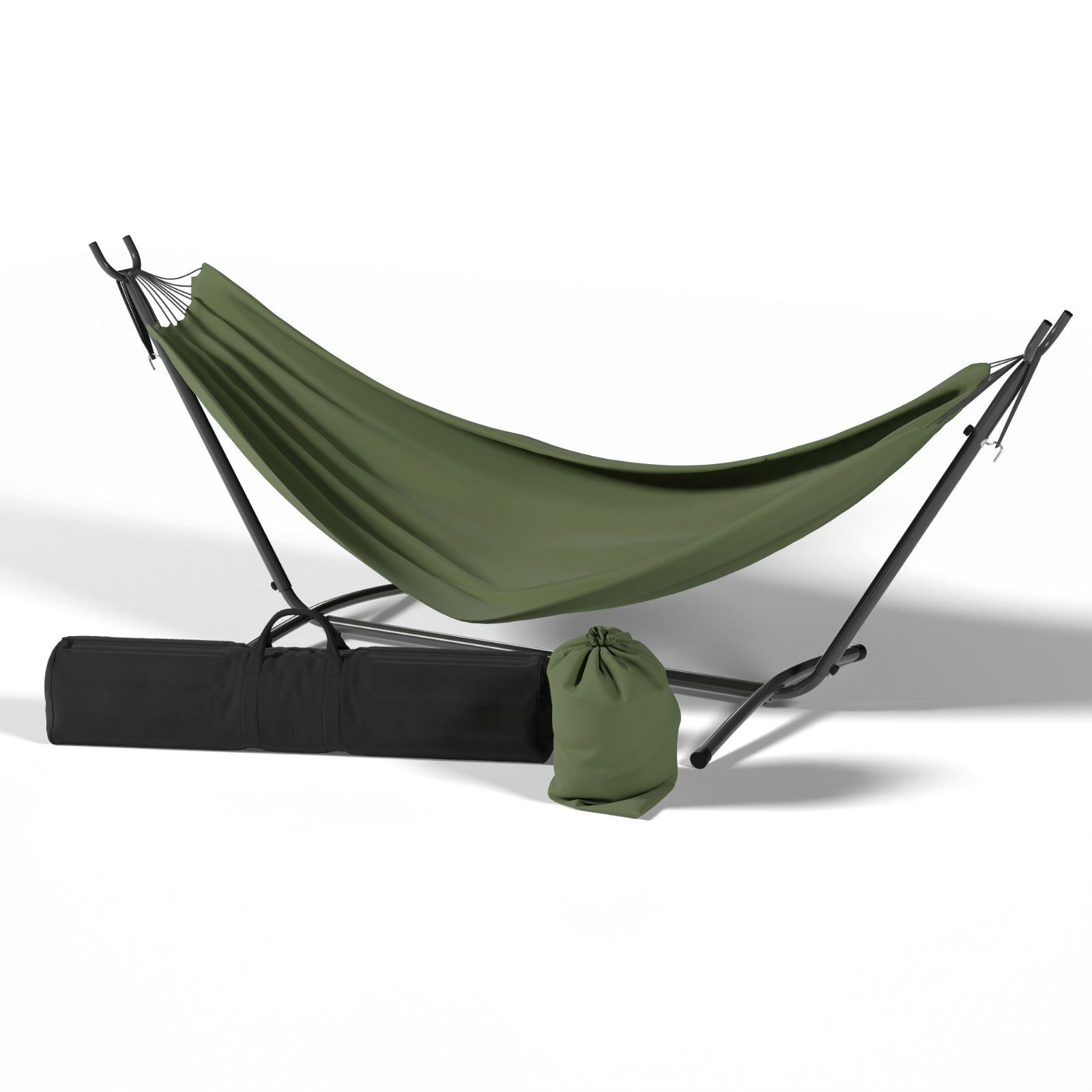 HAGO Hängematte Outdoor Hängematte Schwarz Stahlgestell günstig online kaufen