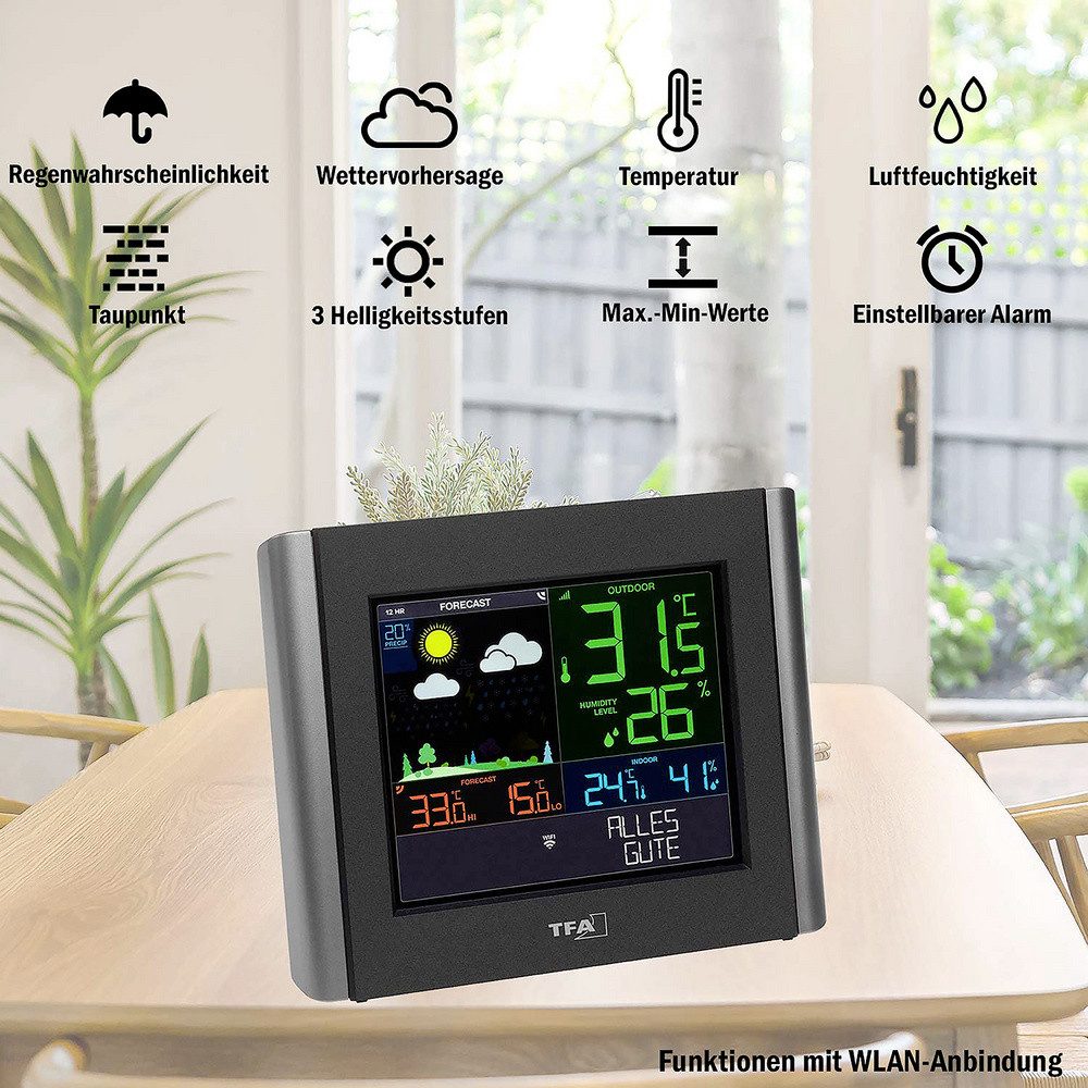 TFA Dostmann TFA Dostmann VIEW METEO 35.8000.01 WLAN-Wetterstation Vorhersage für 1 Wetterstation