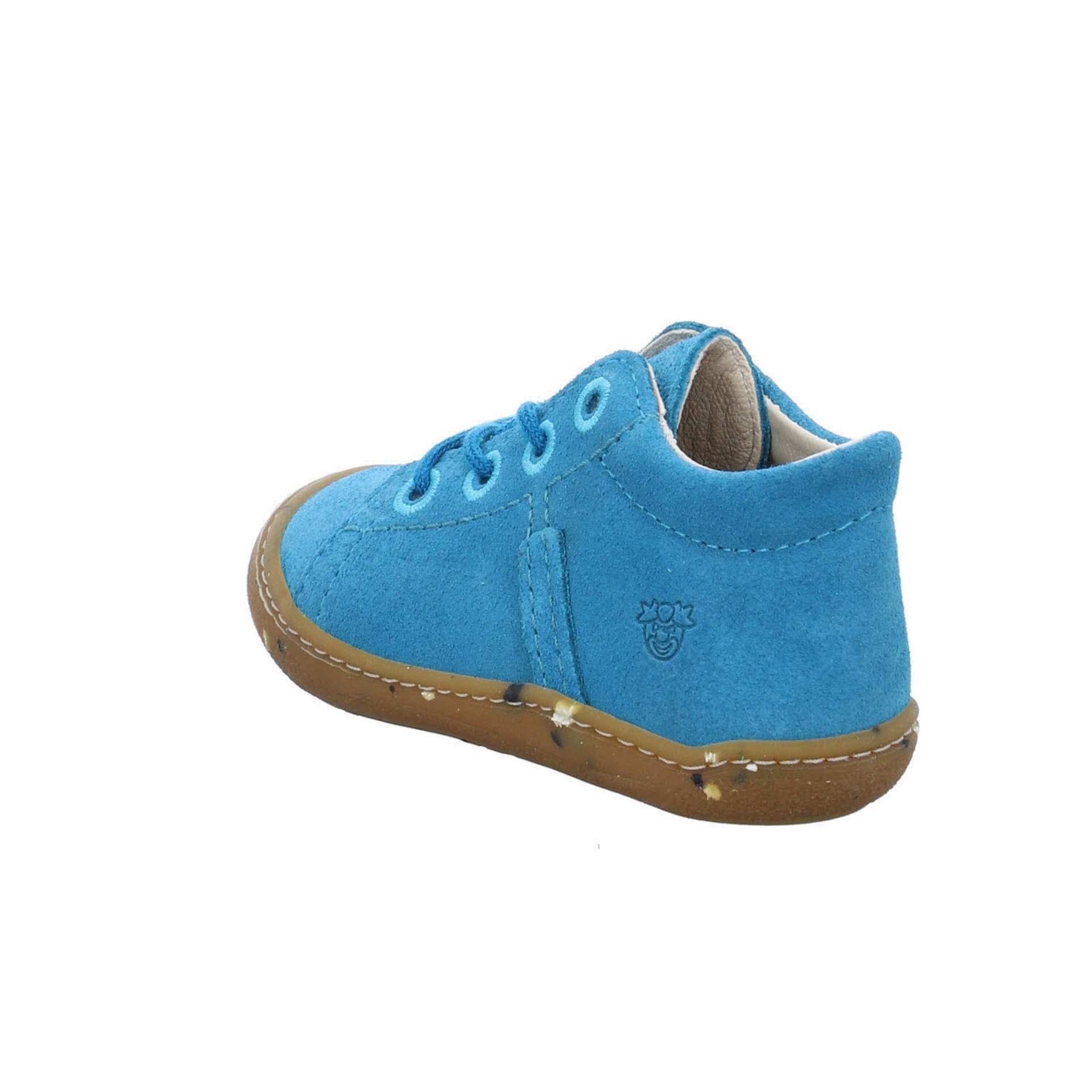 blau hell Lauflernschuhe Baby Krabbelschuhe Nubukleder Ricosta Schnürschuh