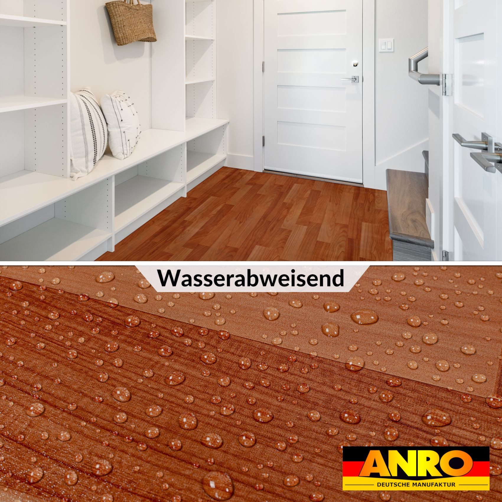 ANRO Vinylboden IMOS Bodenbelag Holzimitation Linoleum PVC-Bodenbelag gerollt, Feuchtigkeitsbarriere feine Optik, Wasserbeständig Langlebig PVC Matte in Größe: 100x140cm